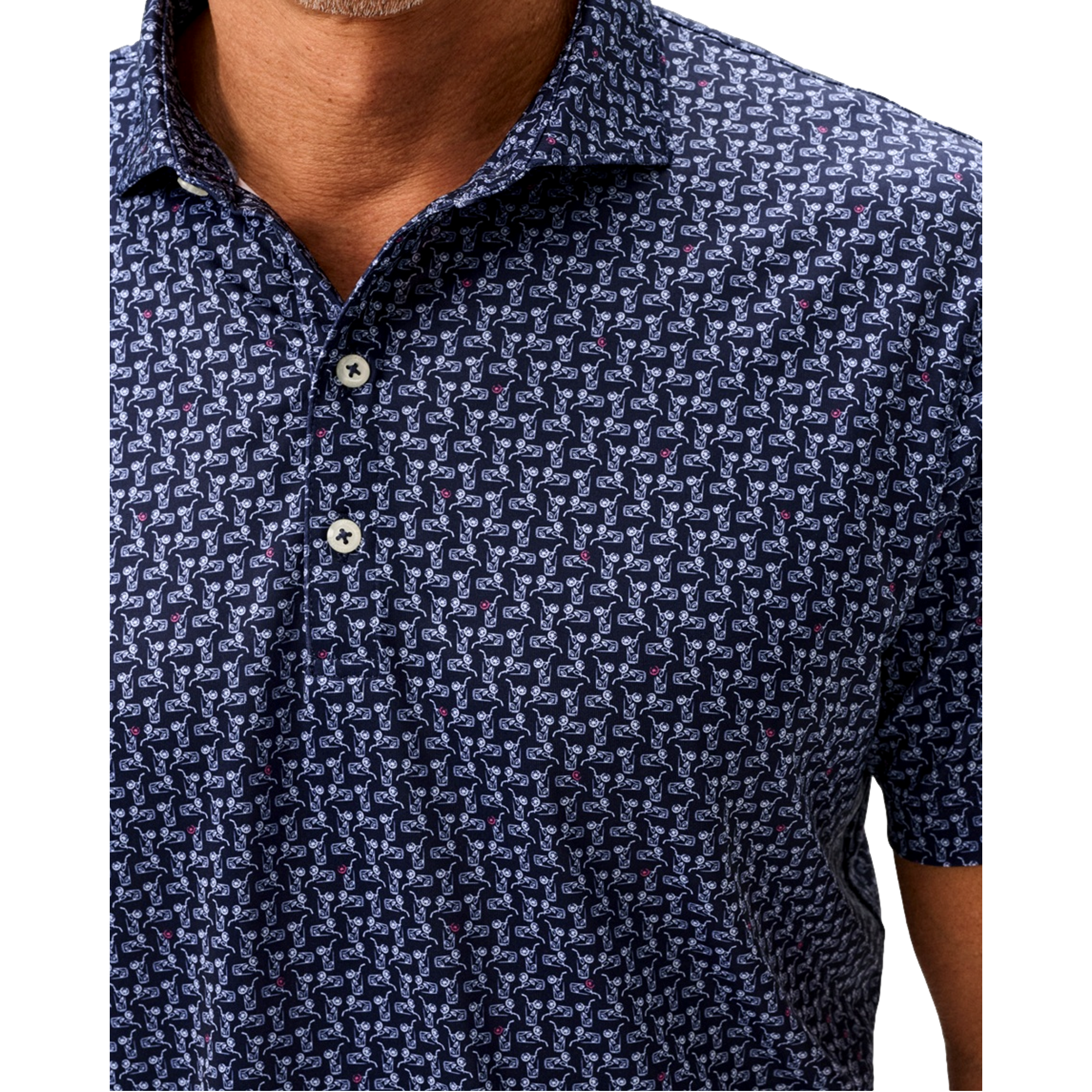 Minty Geo Print Men's Golf Polo Shirt