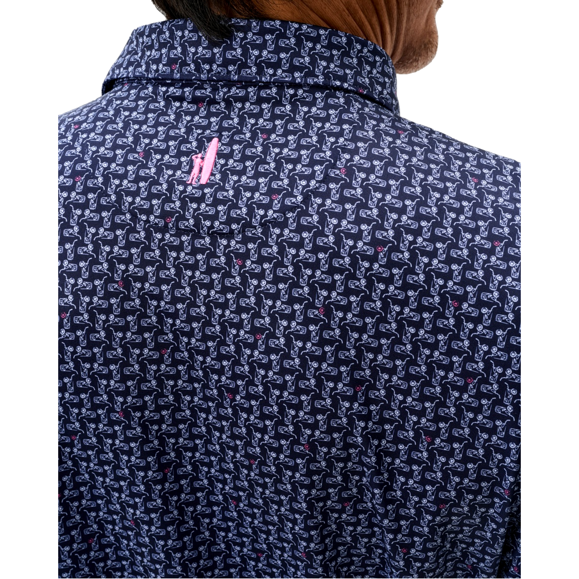 Minty Geo Print Men's Golf Polo Shirt