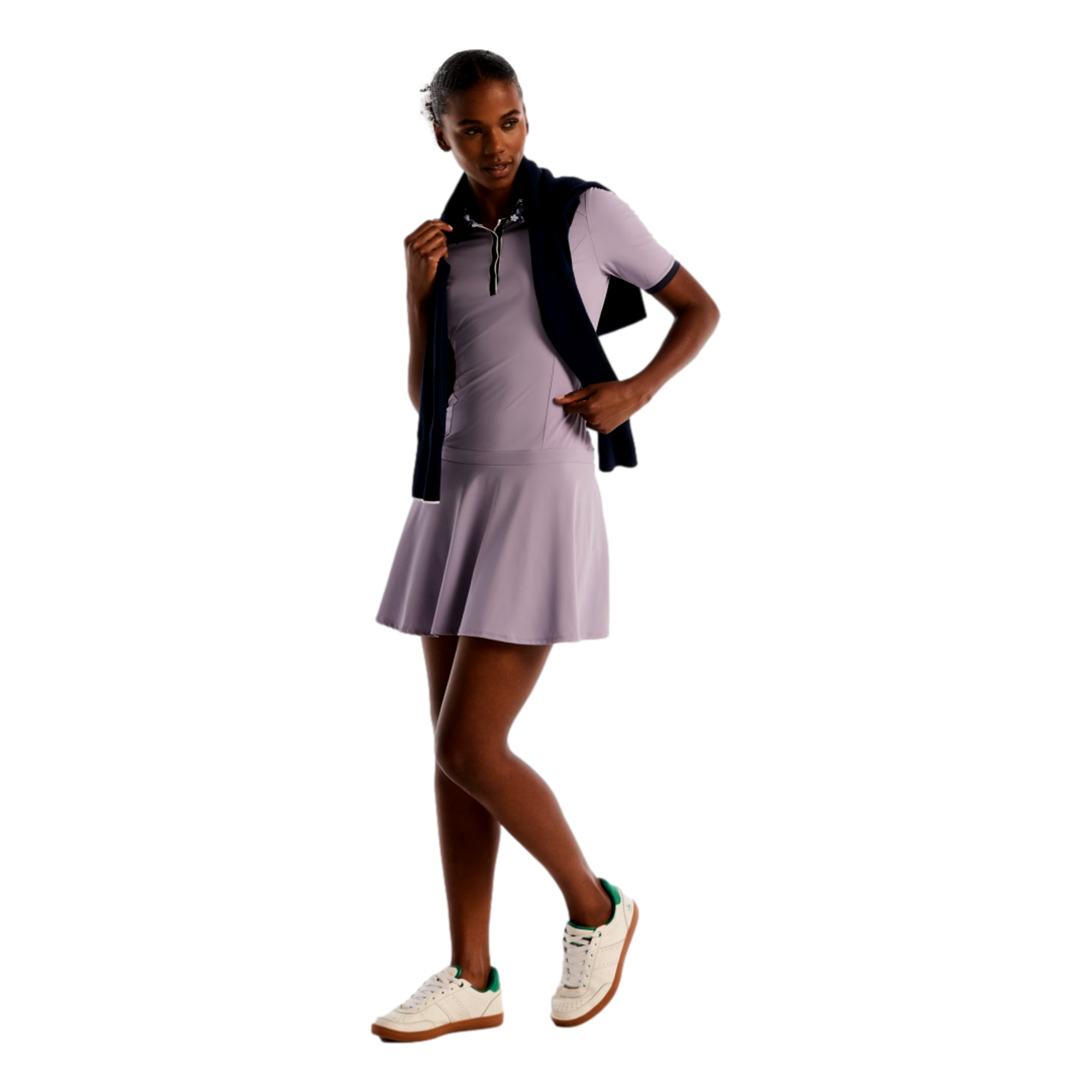 Printed Collar Women's Short Sleeve Golf Dress