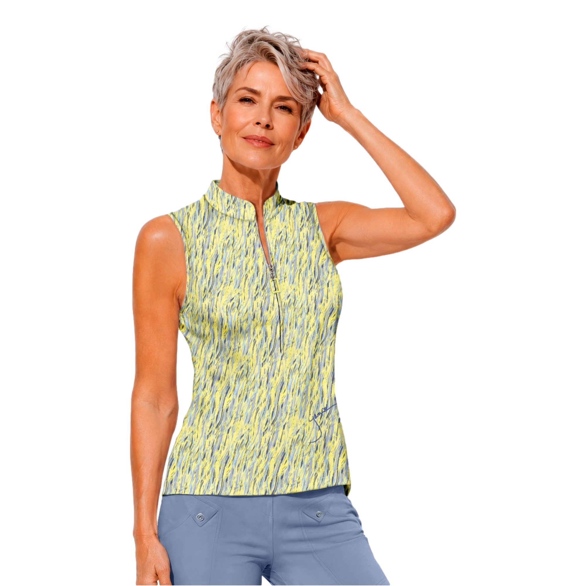 Jamie Sadock Feathers Women's Sleeveless Golf Polo