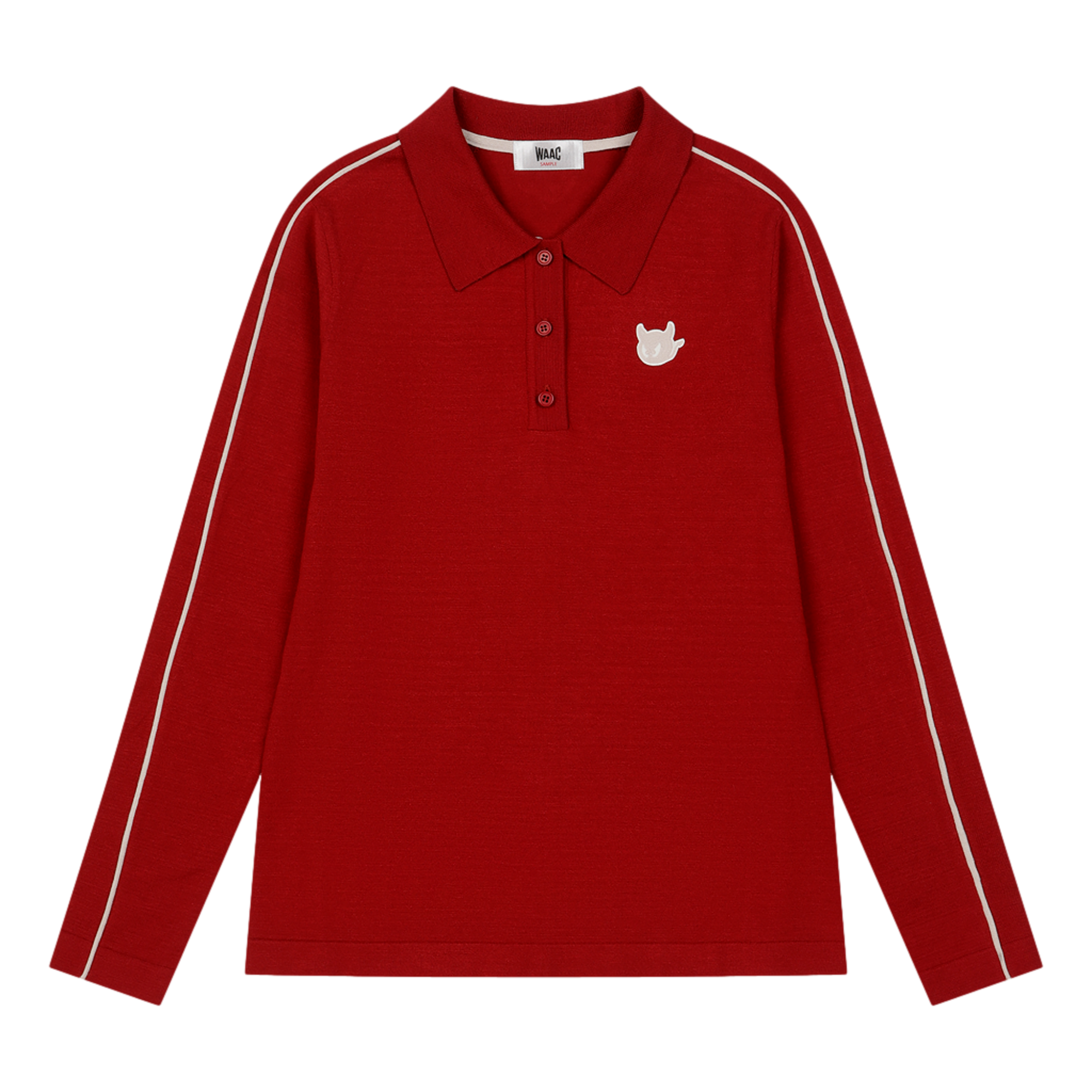 Slogan Knit Women's Long Sleeve Golf Polo