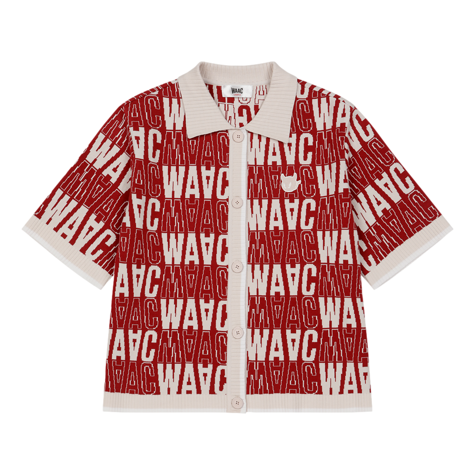 All-Over WAAC Women's Short Sleeve Golf Cardigan