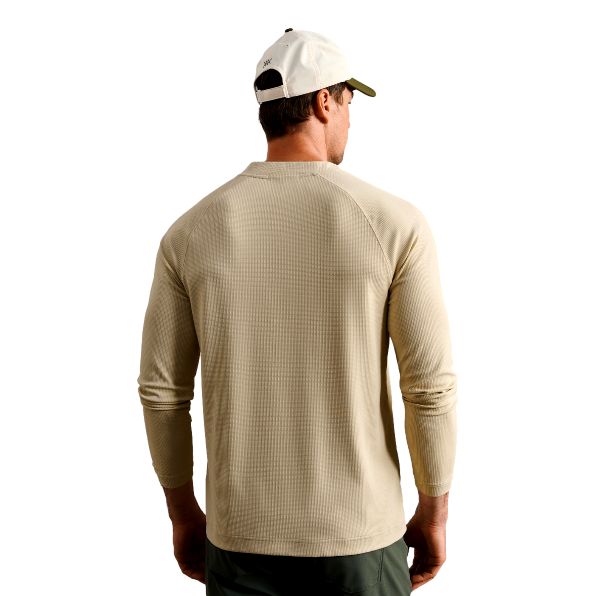 Waffle Tech Men's Long Sleeve Henley Golf Shirt