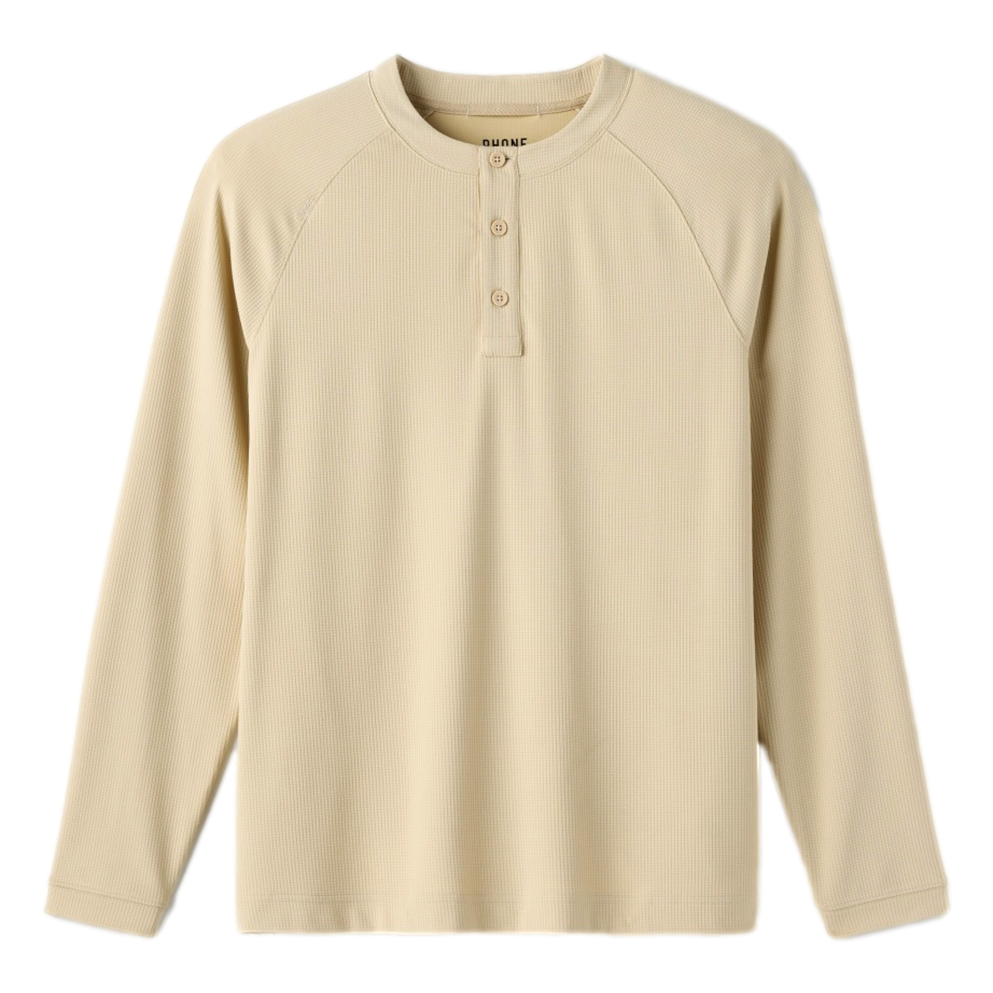 Waffle Tech Men's Long Sleeve Henley Golf Shirt