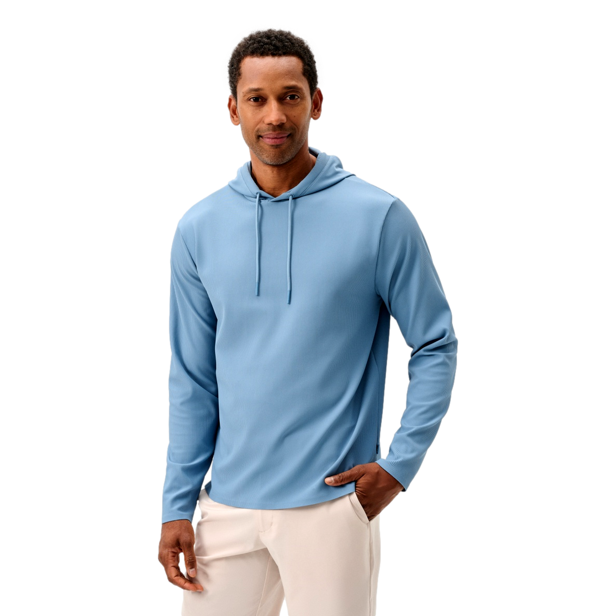 Hoppin Ribbed Knit Performance Men's Golf Hoodie