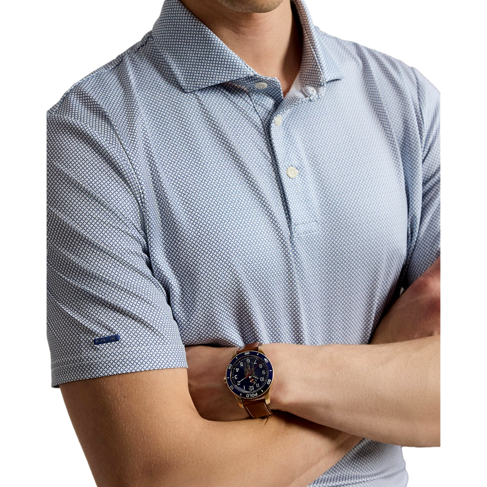 Fifeshire Geo Printed Jersey Men's Golf Polo Shirt