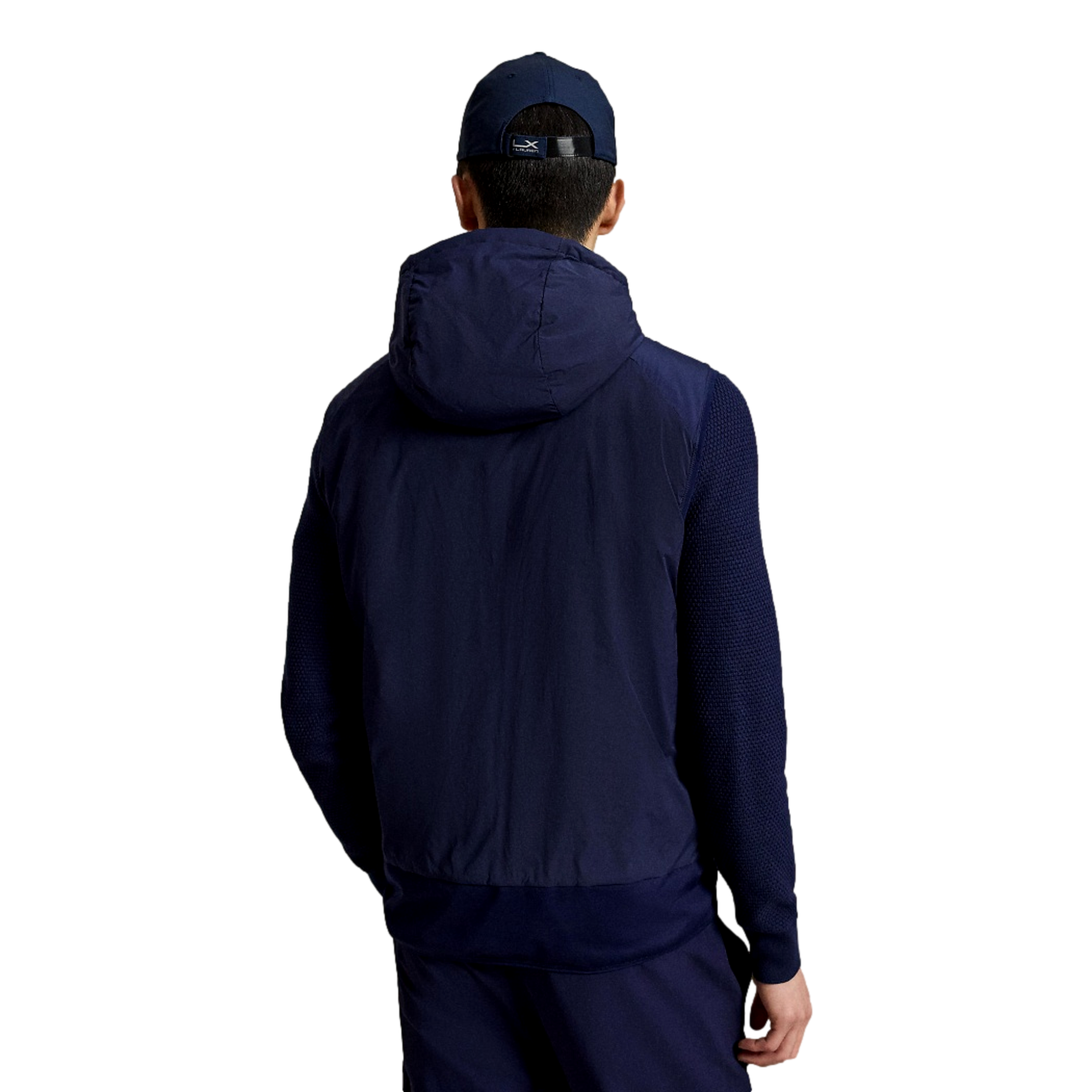 Crepe Stretch Hooded Men's Golf Quarter Zip Vest