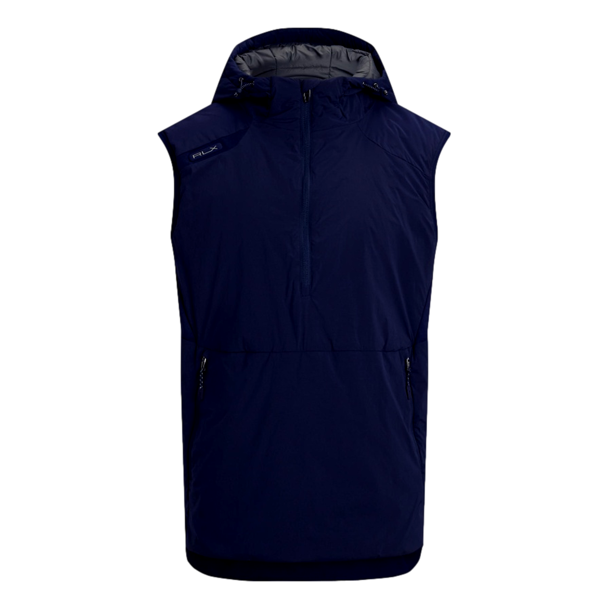 Crepe Stretch Hooded Men's Golf Quarter Zip Vest