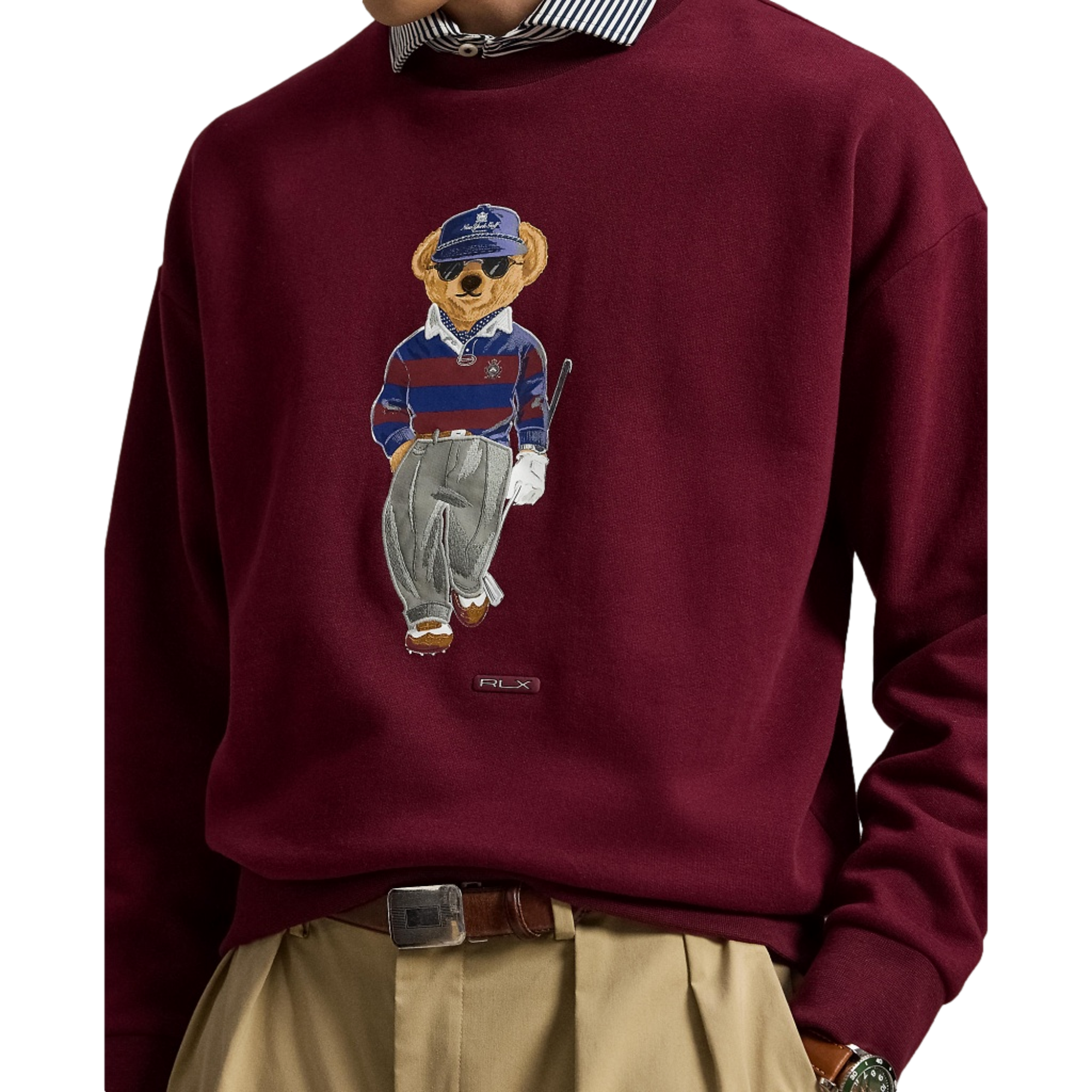 Novelty Bear Lightweight Fleece Men's Golf Sweatshirt