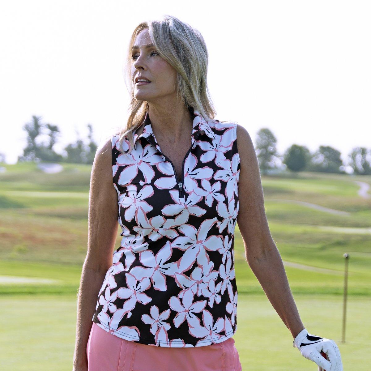 Print Women's Sleeveless Golf Polo