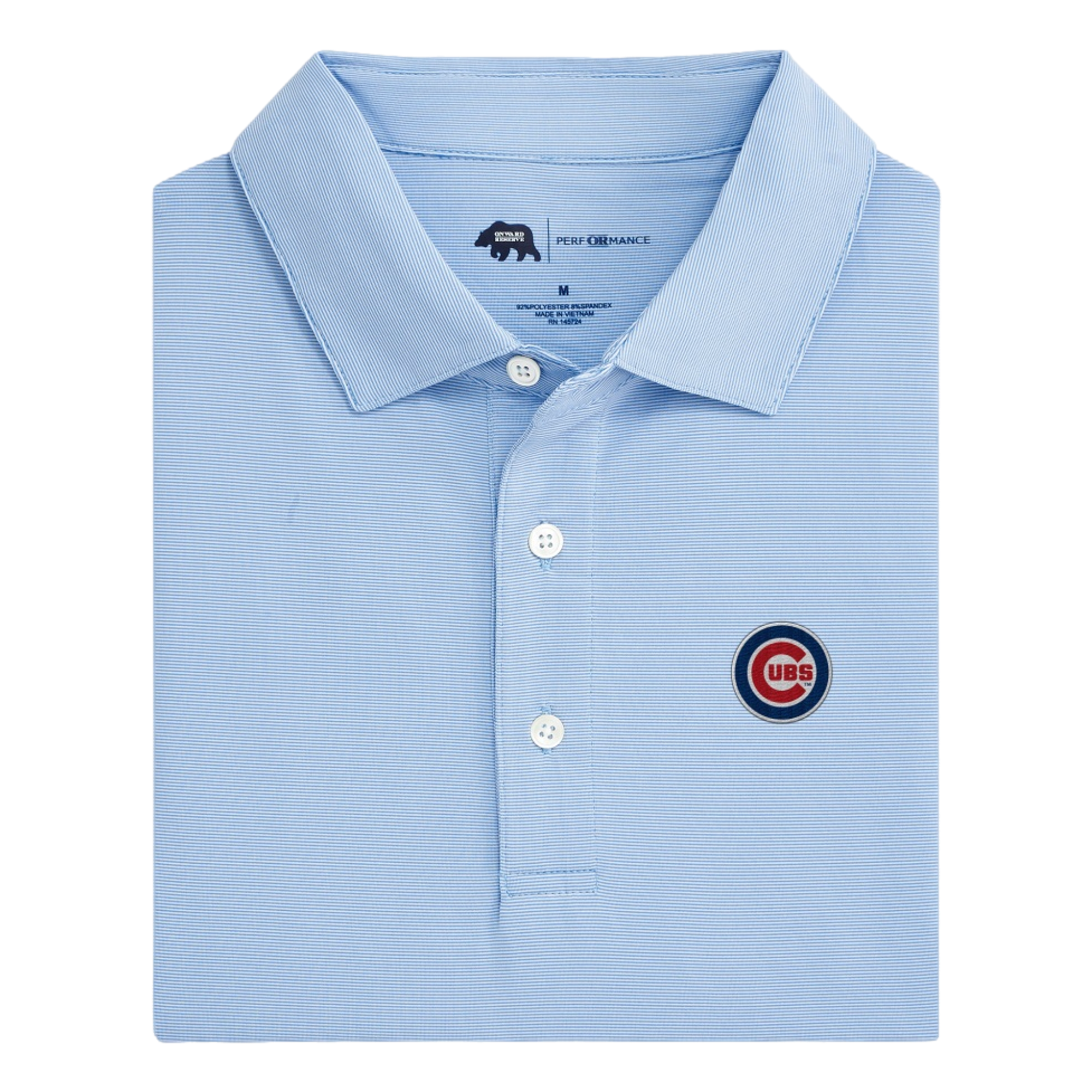 Cubs Hairline Performance Striped Men's Golf Polo Shirt