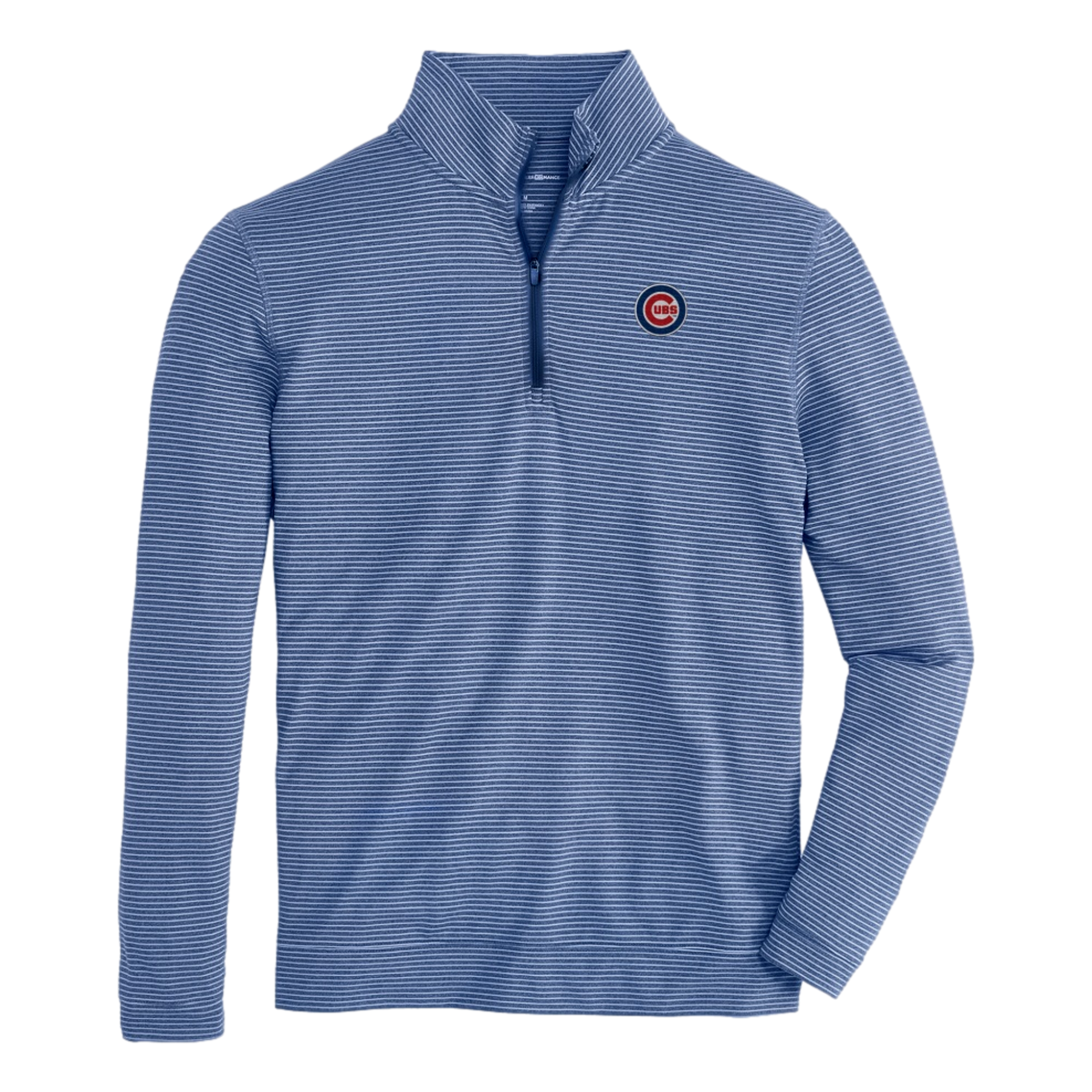 Cubs Flow Striped Performance Men's Golf Quarter Zip