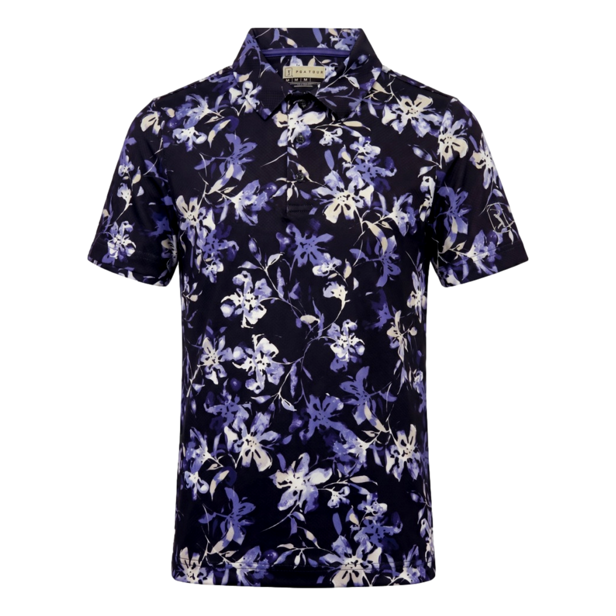 All Over Tie Dye Floral Print Boys Golf Polo Shirt
