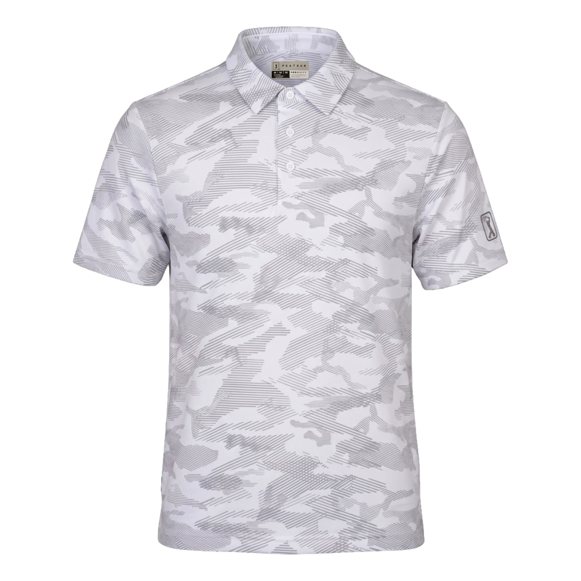 All Over Textured Camo Print Boys Golf Polo Shirt