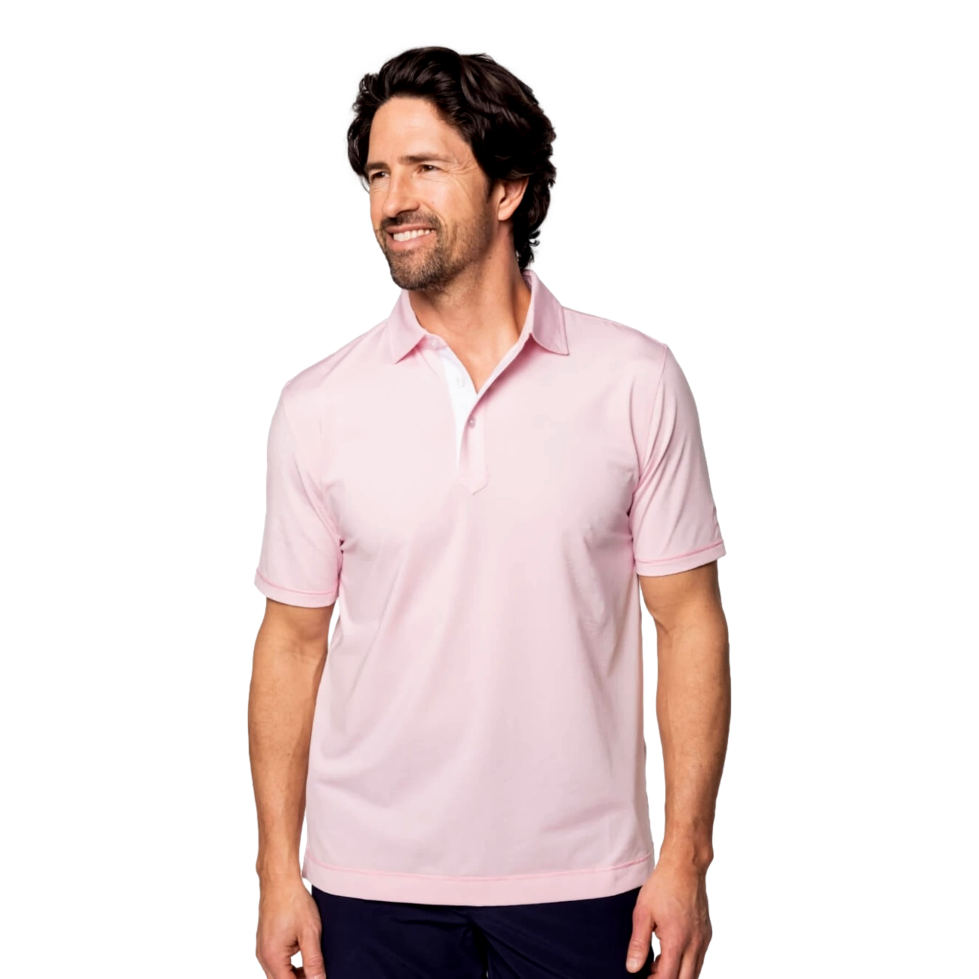 Stripe Tech Men's Short Sleeve Golf Polo Shirt