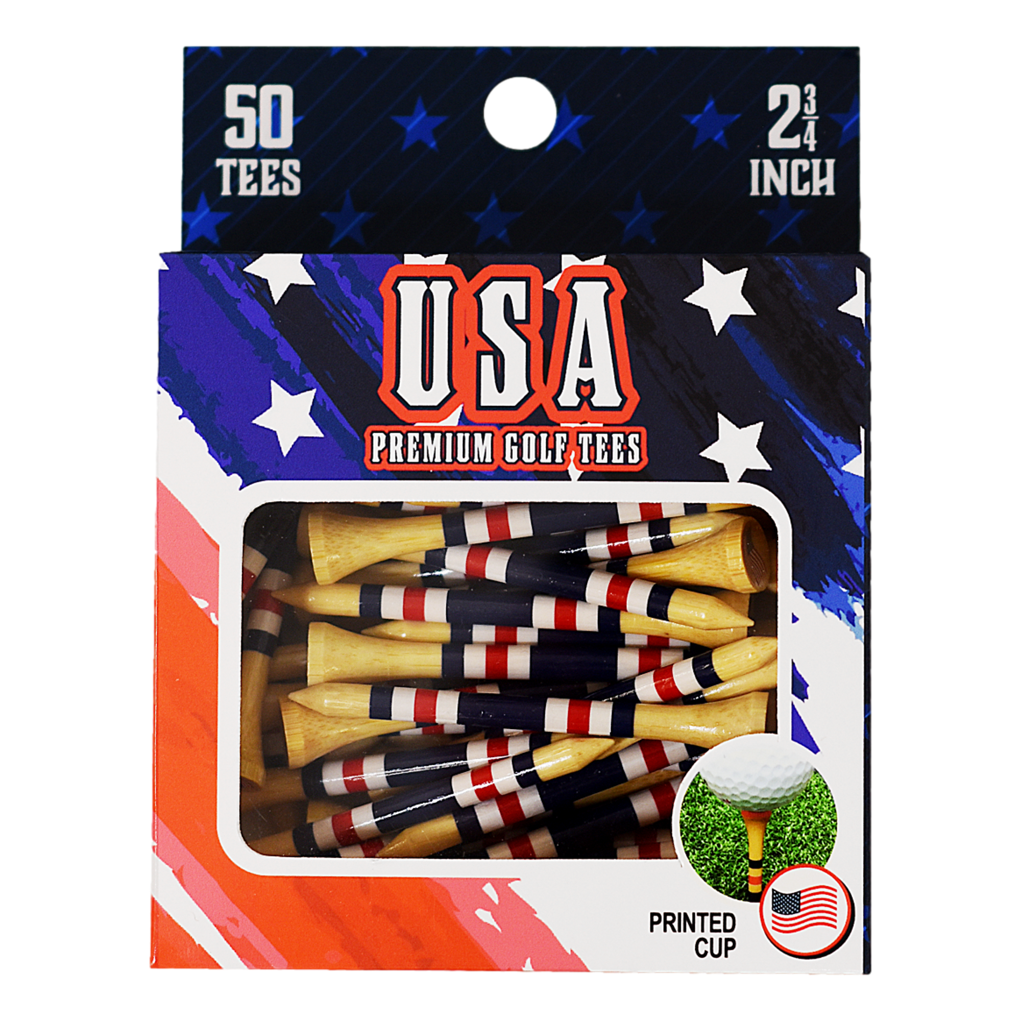 Red, White, & Blue Golf Tees 50-Pack