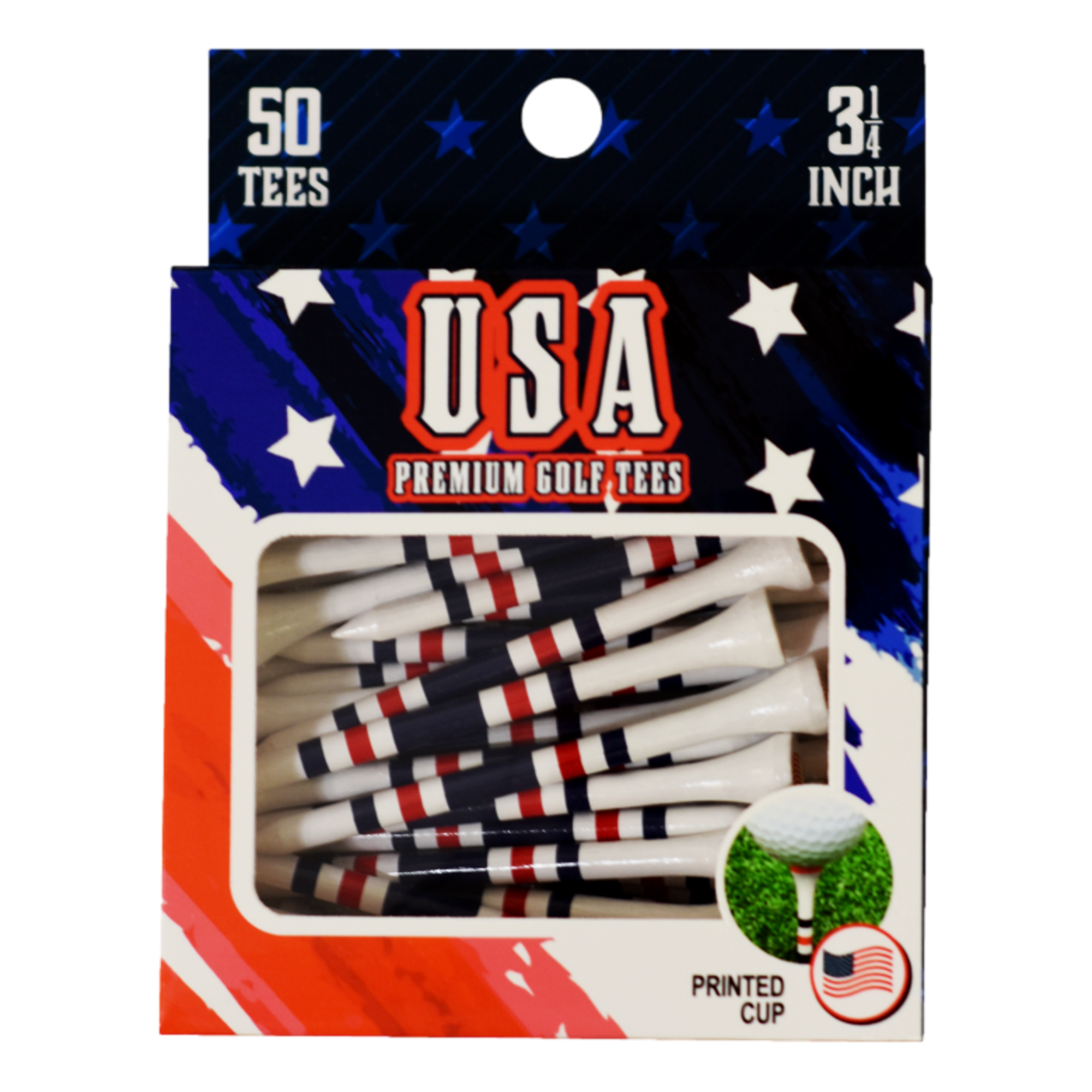 Red, White, & Blue Golf Tees 50-Pack