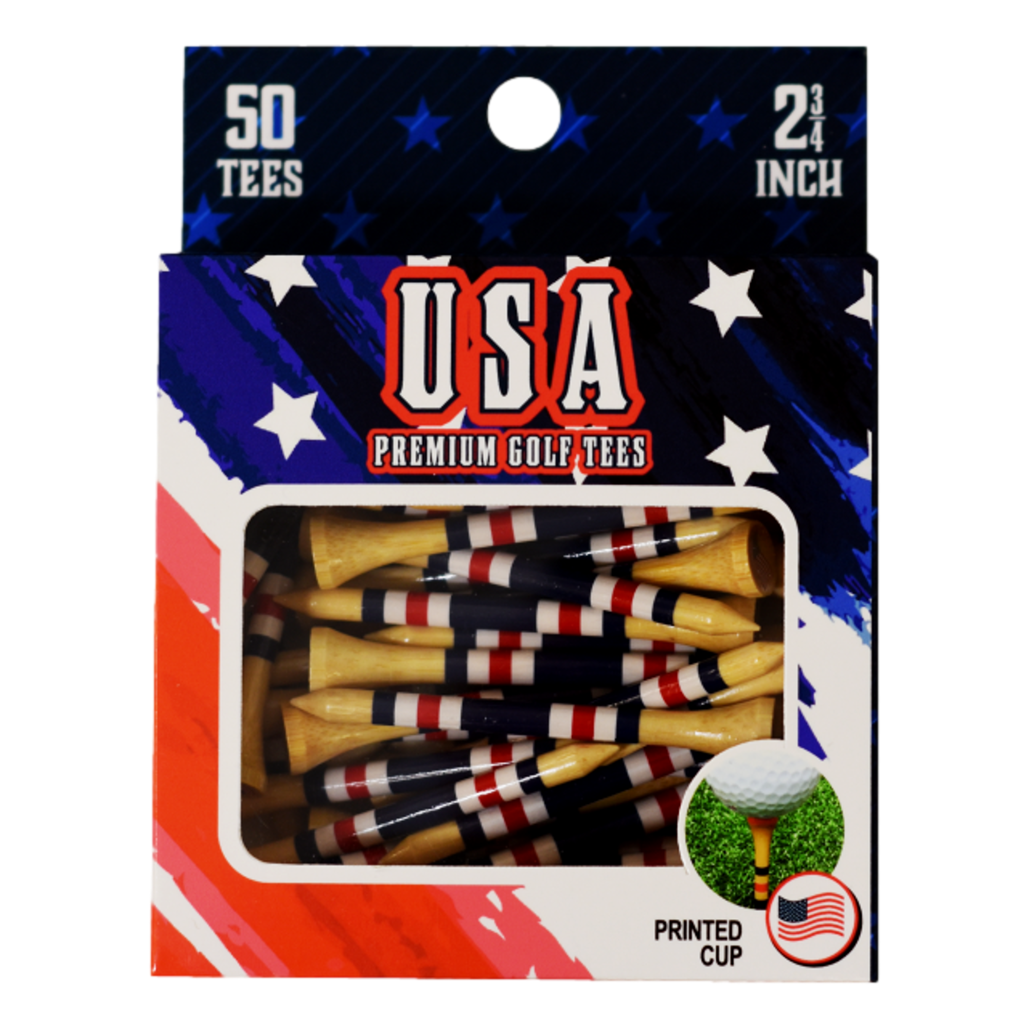 Red, White, & Blue Golf Tees 50-pack