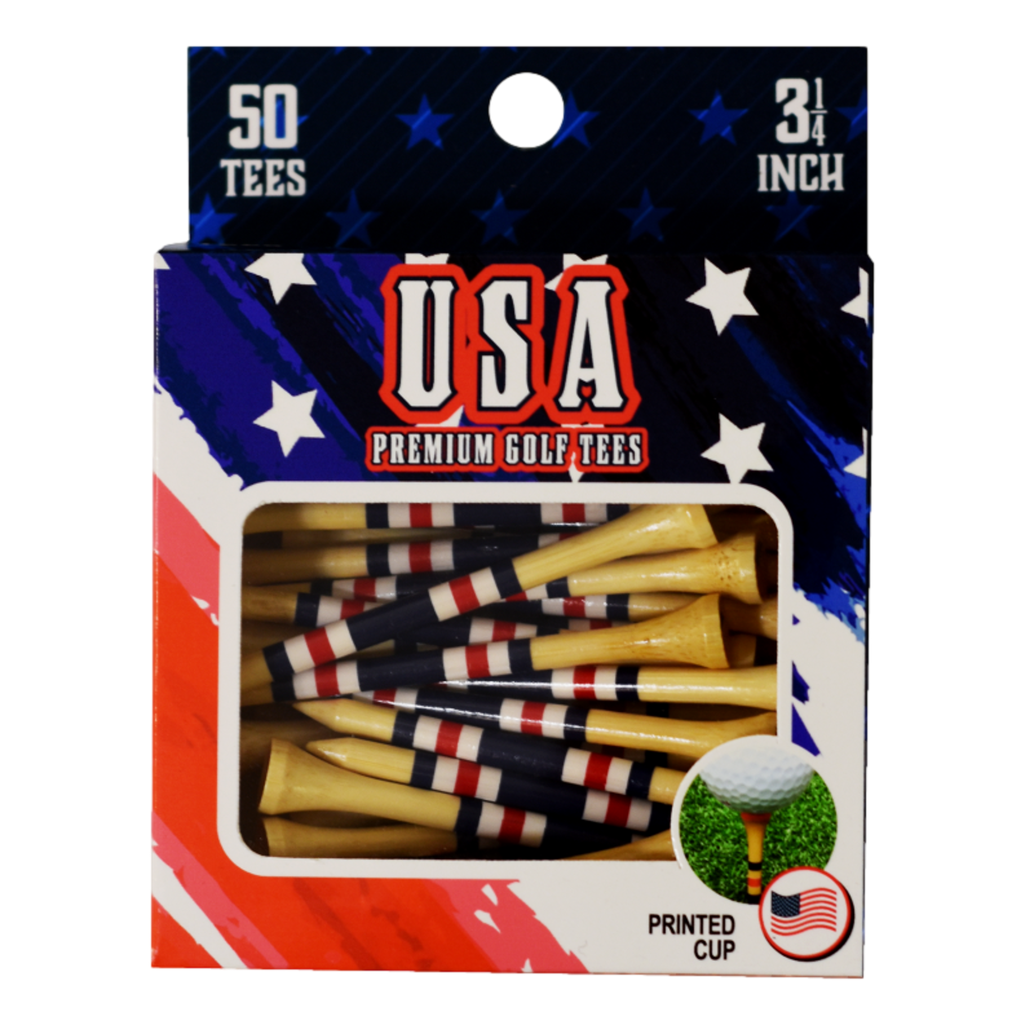 Red, White, & Blue Golf Tees 50-Pack