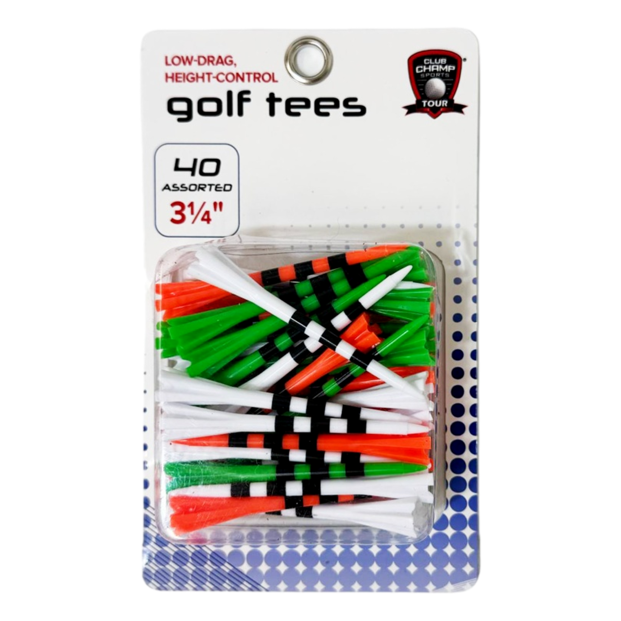 Mixed Lined Golf Tees 40-pack