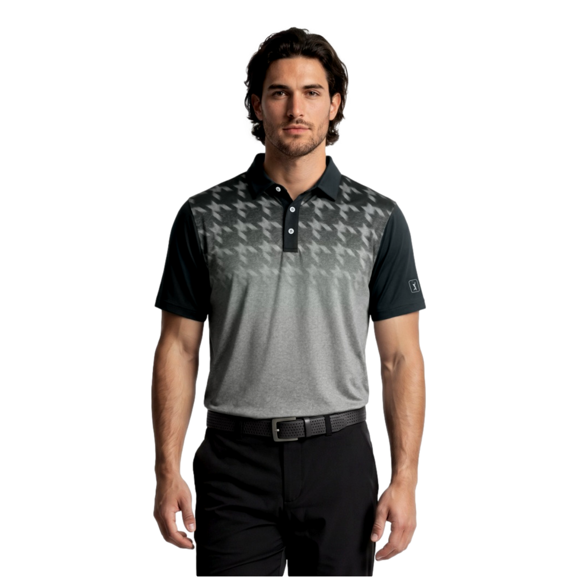 Abstract Ombre Block Men's Golf Polo Shirt