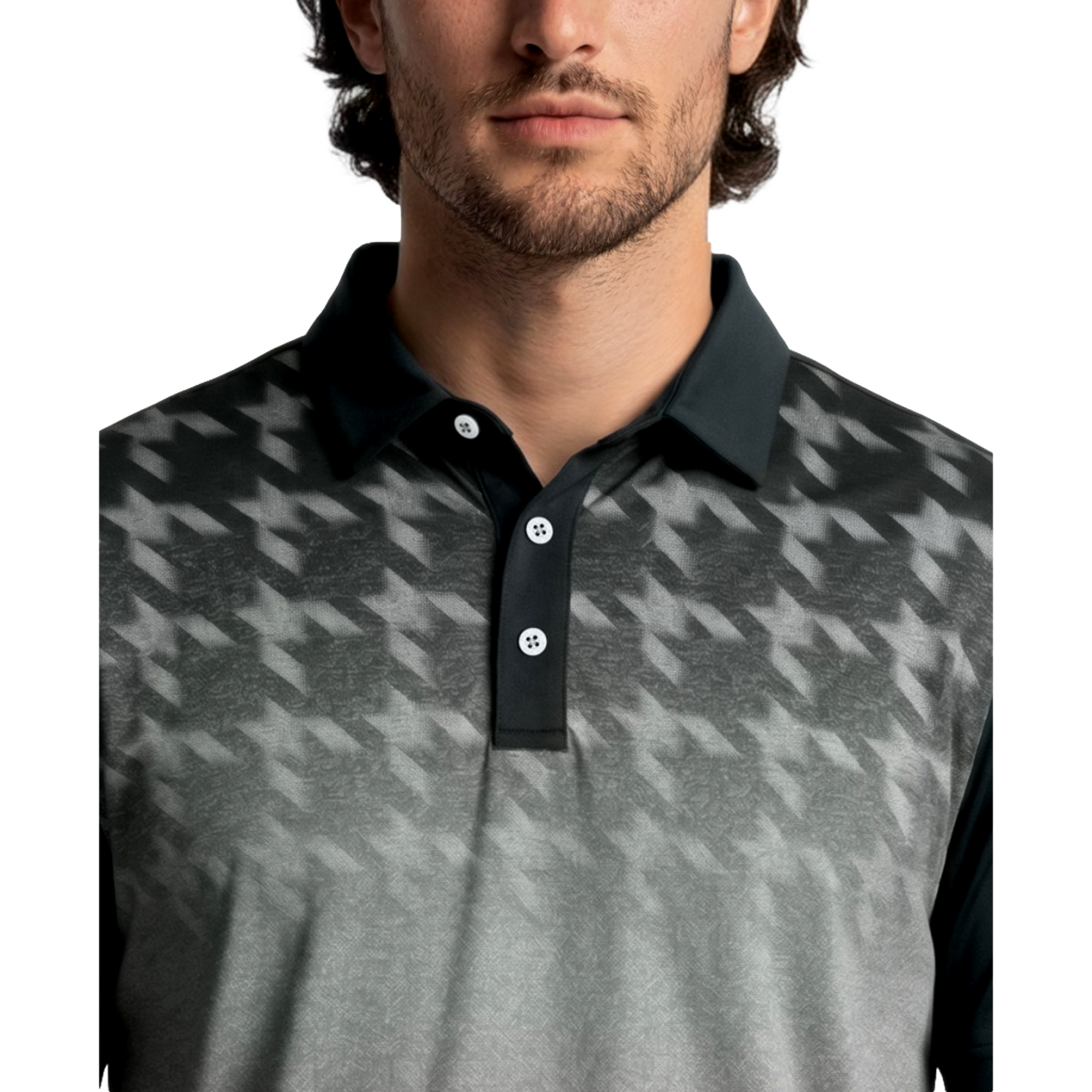 Abstract Ombre Block Men's Golf Polo Shirt