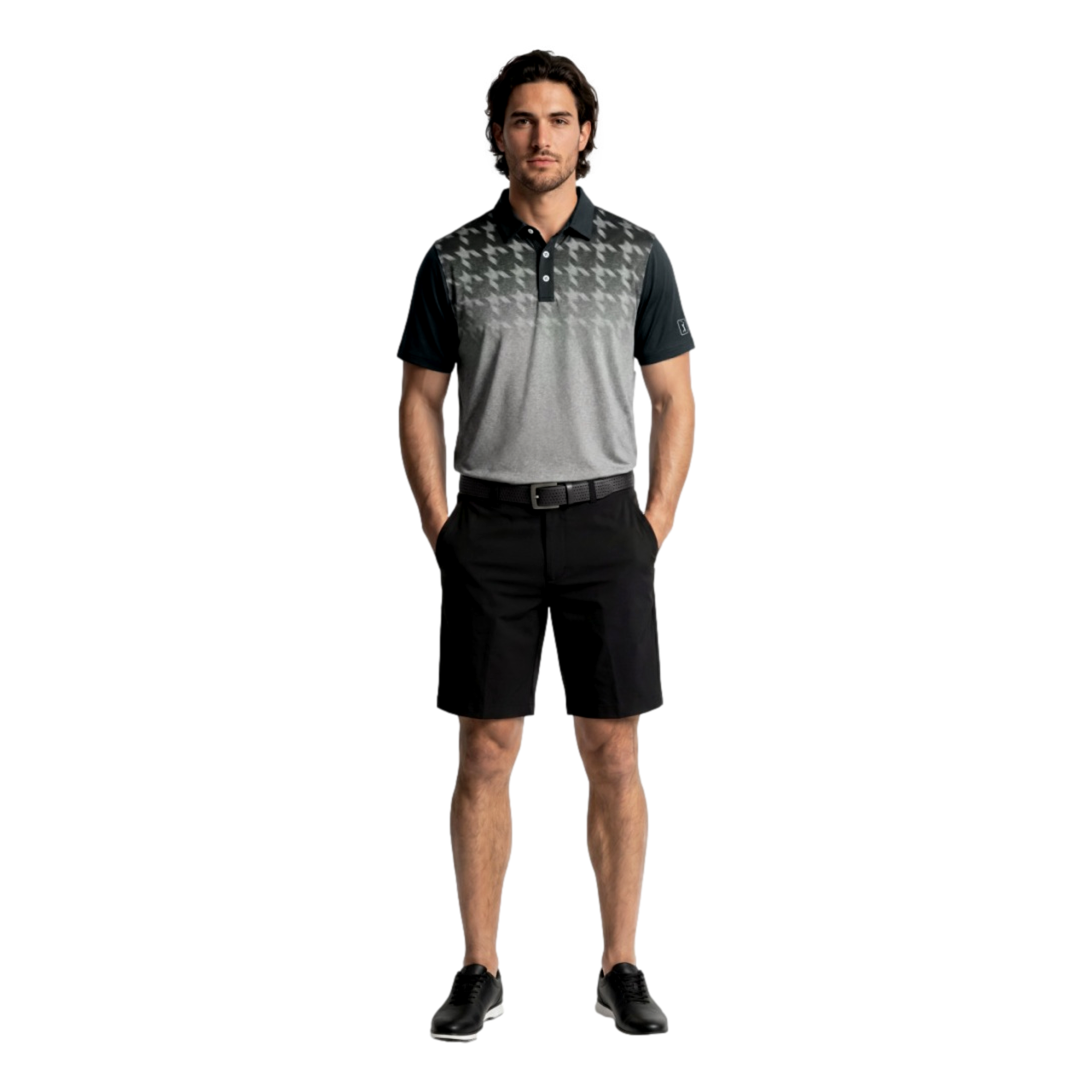Abstract Ombre Block Men's Golf Polo Shirt