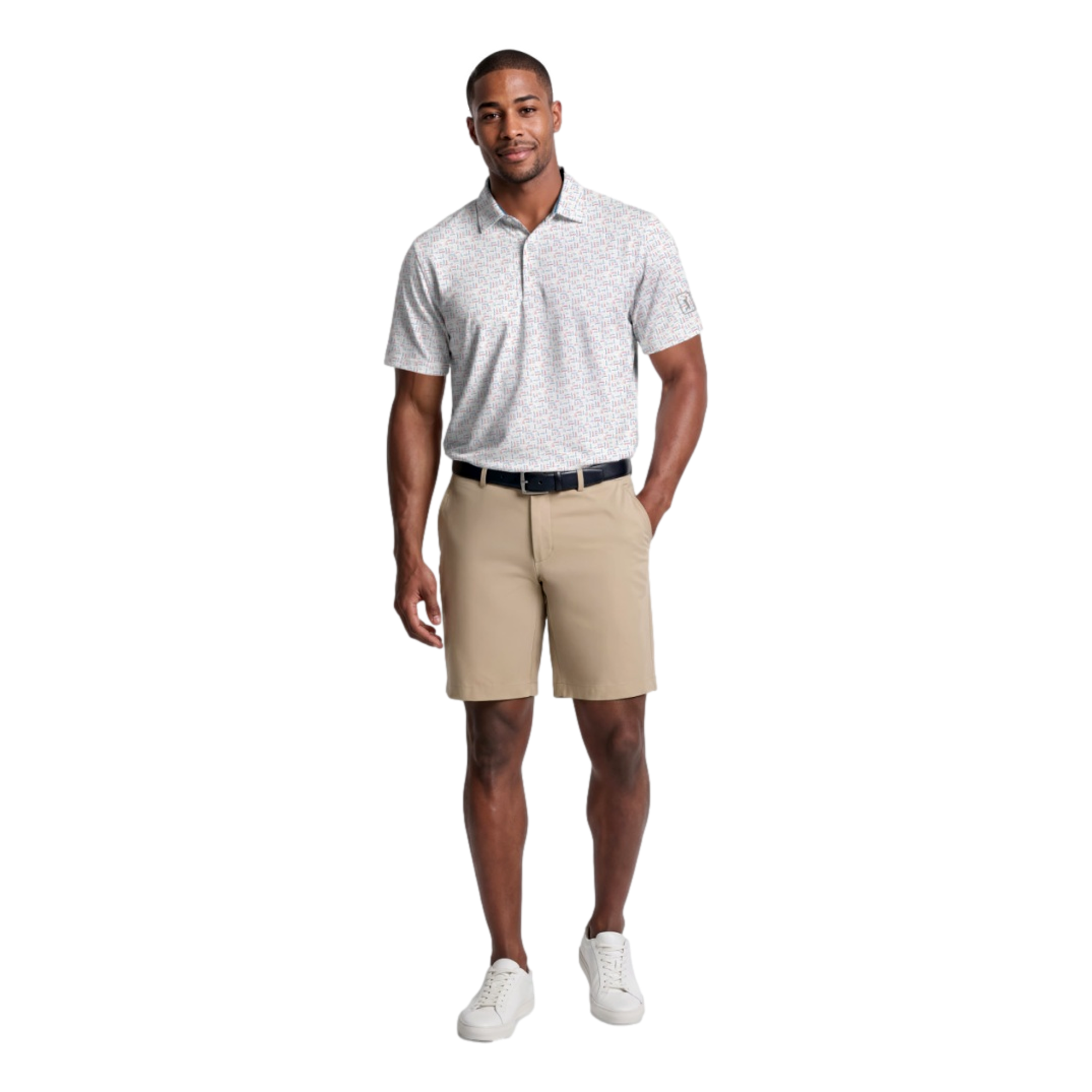 Chess Piece Printed Men's Golf Polo Shirt