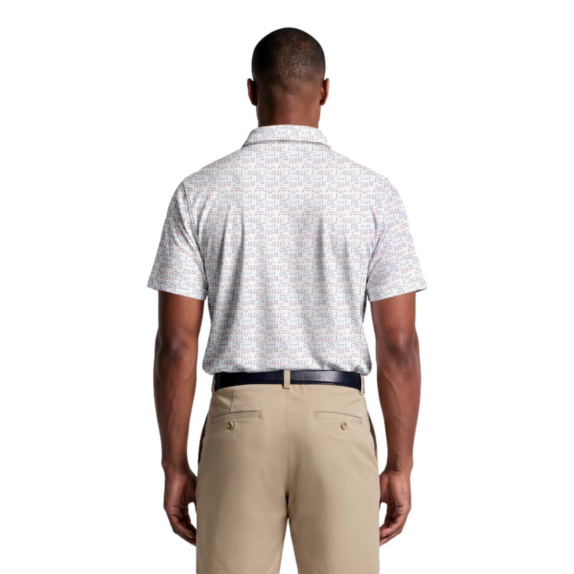 Chess Piece Printed Men's Golf Polo Shirt