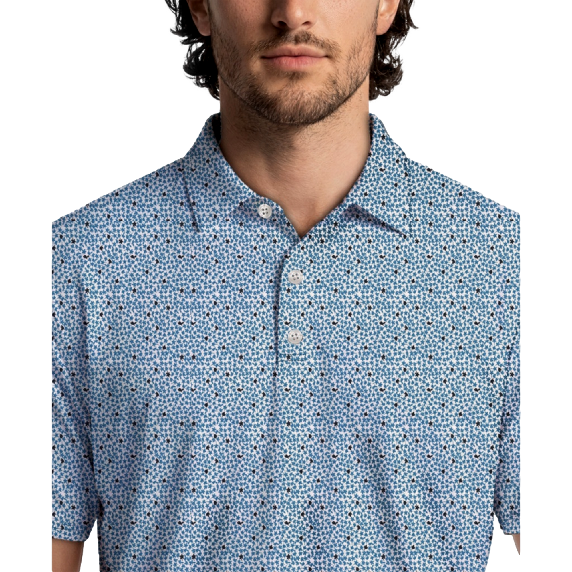 Energized Abstract Floral Men's Golf Polo Shirt