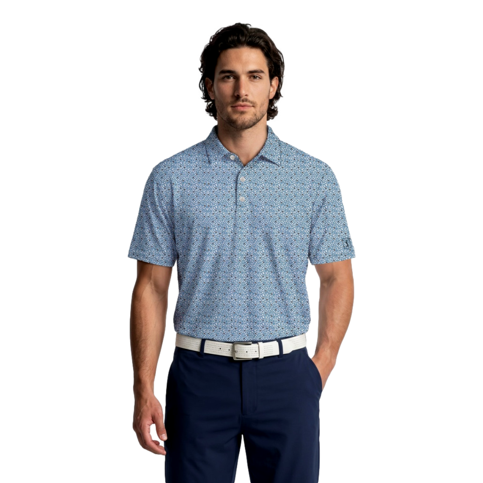 Energized Abstract Floral Men's Golf Polo Shirt