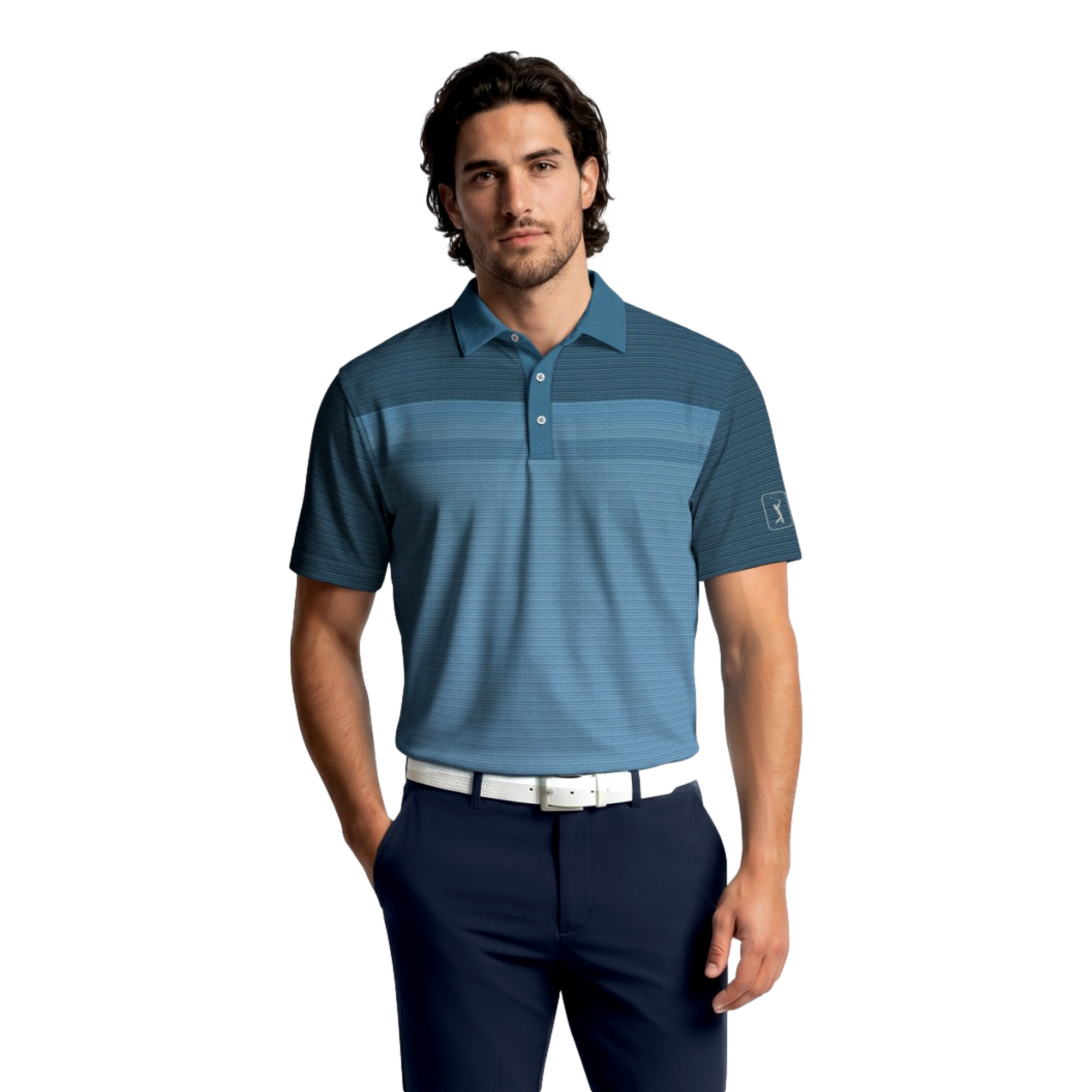 Tee Novelty Block Print Men's Golf Polo Shirt