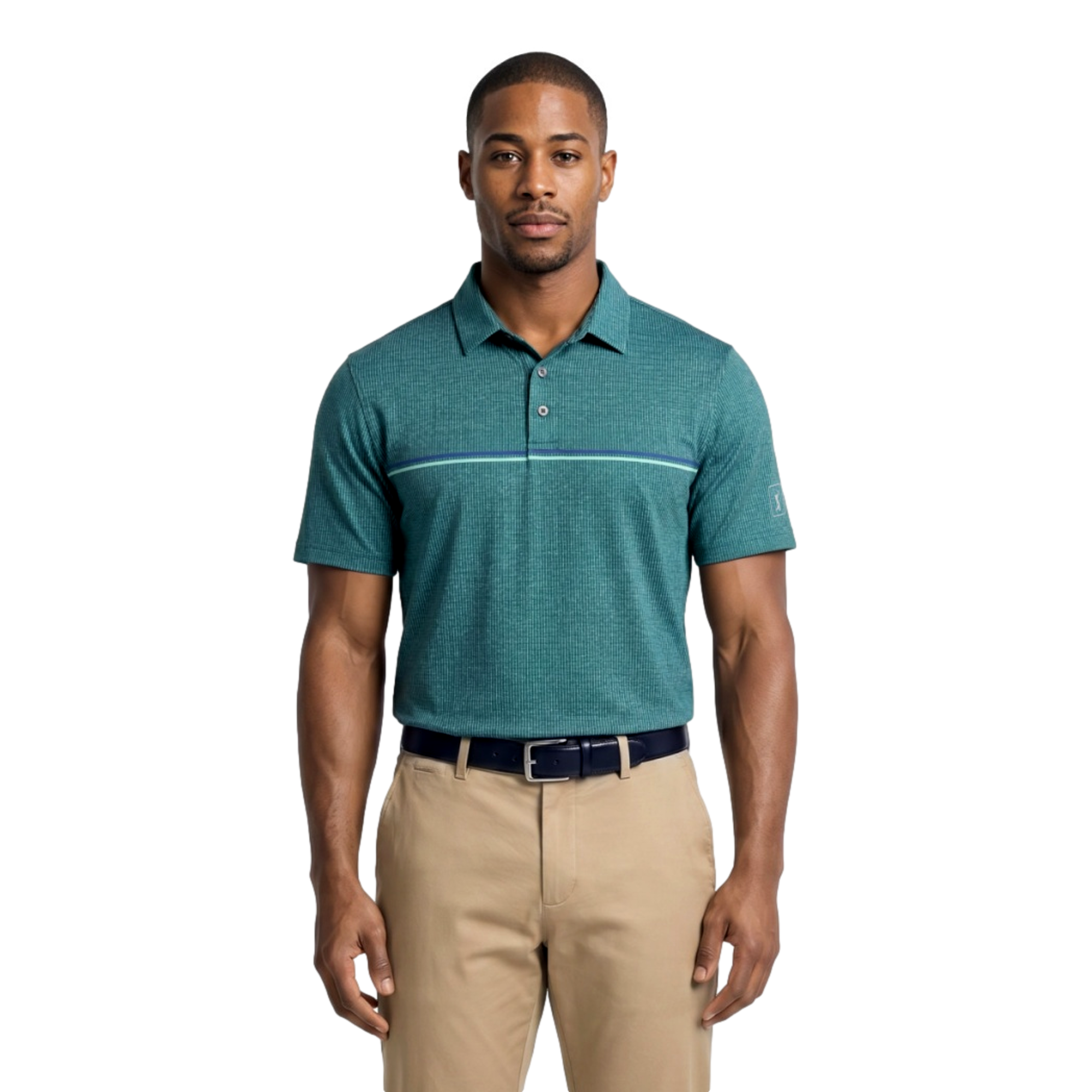 Jaspe Gingham Print Men's Golf Polo Shirt