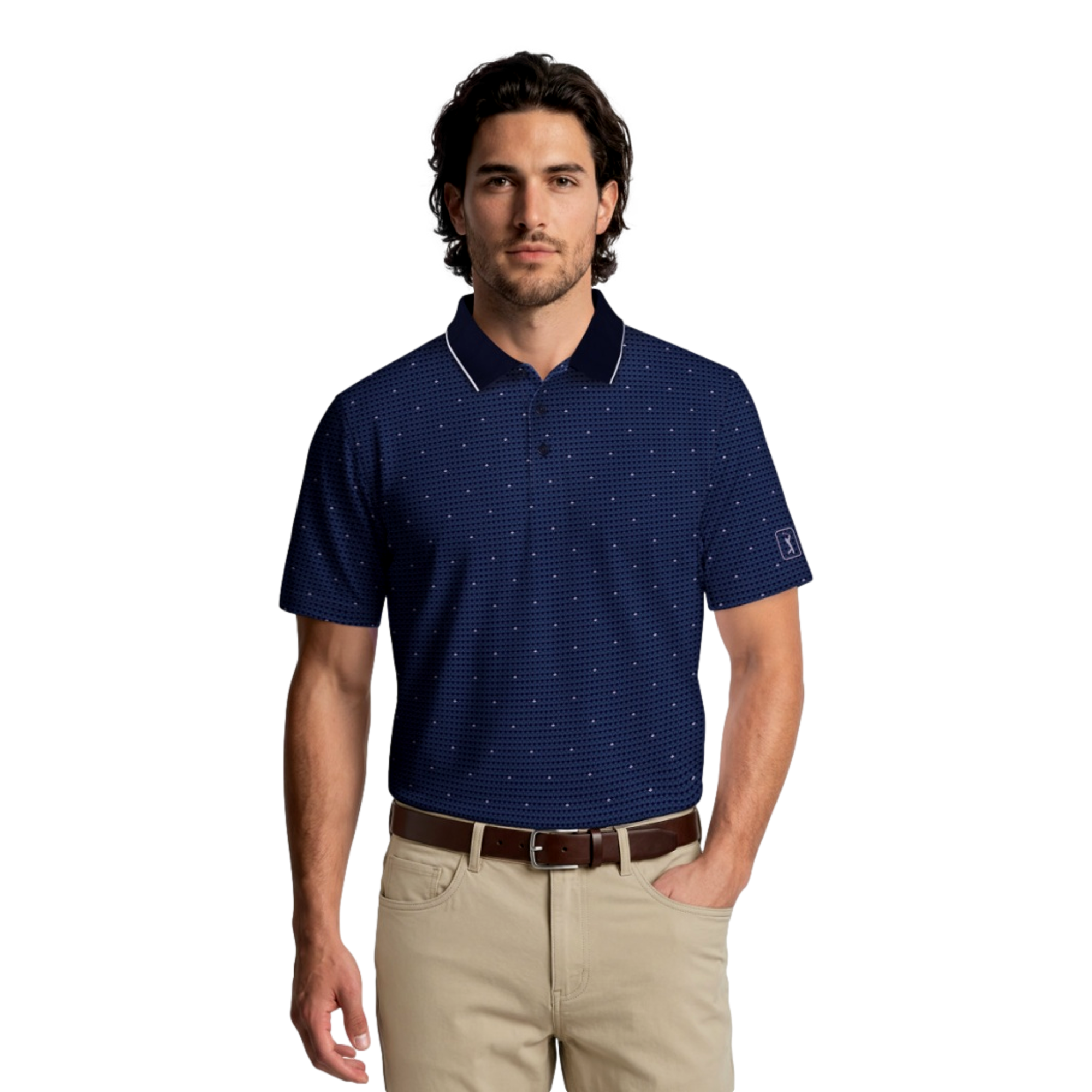 Dimensional Geo Print Men's Golf Polo Shirt