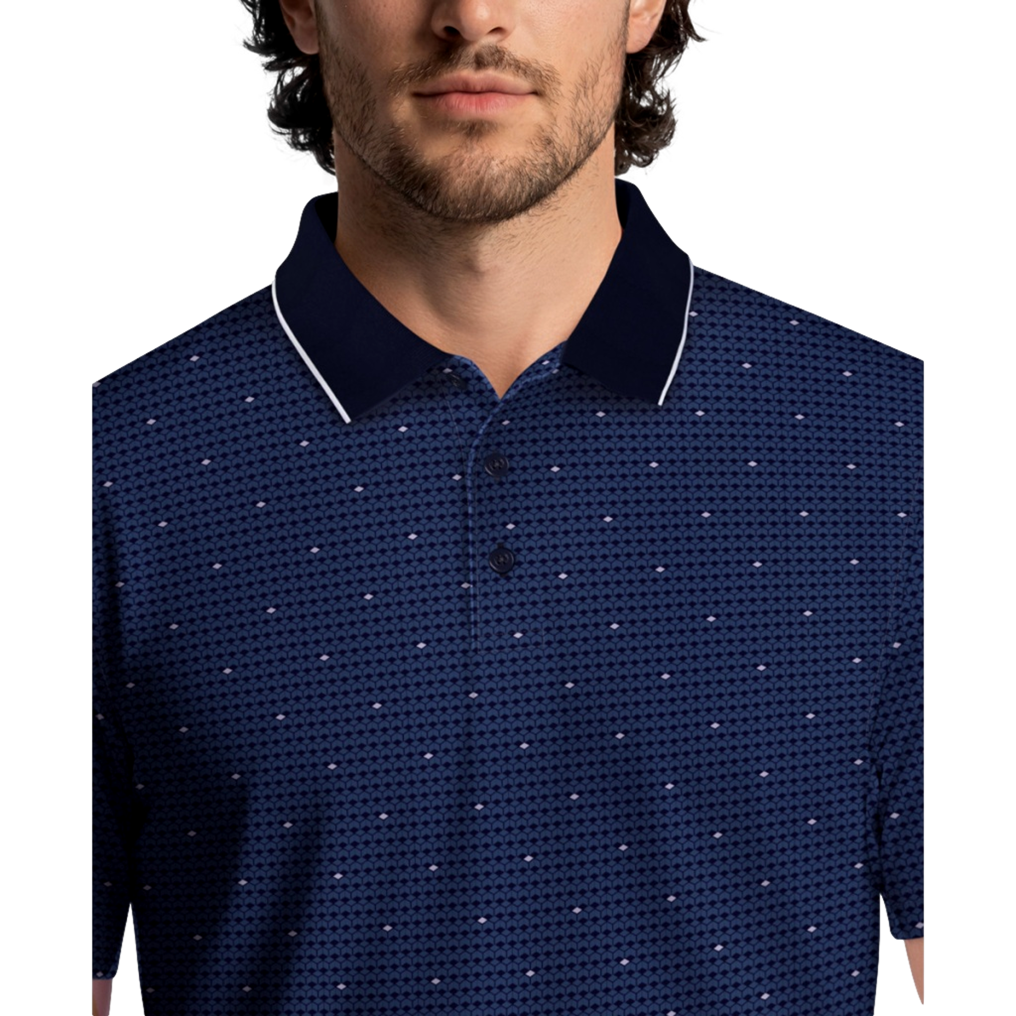 Dimensional Geo Print Men's Golf Polo Shirt