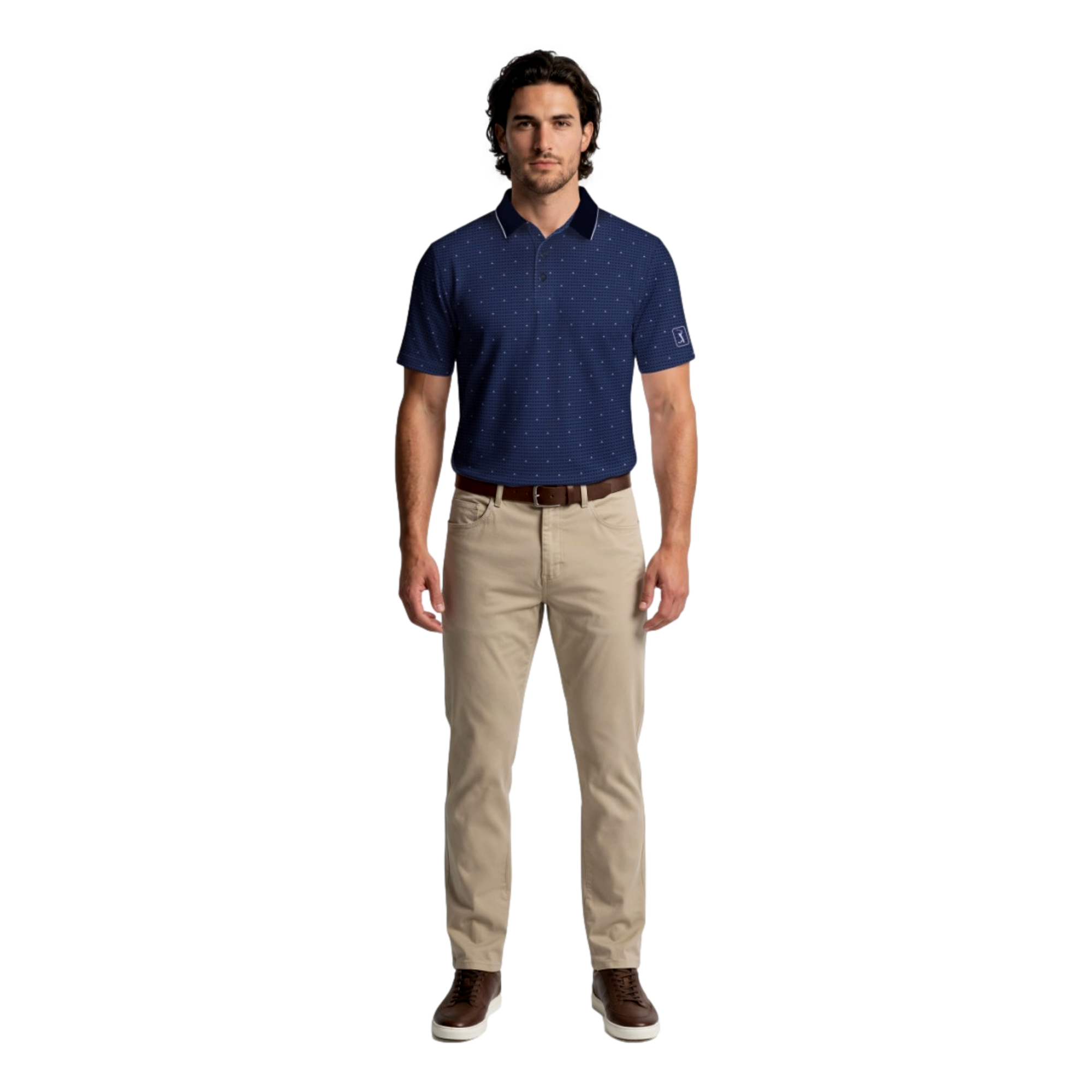 Dimensional Geo Print Men's Golf Polo Shirt