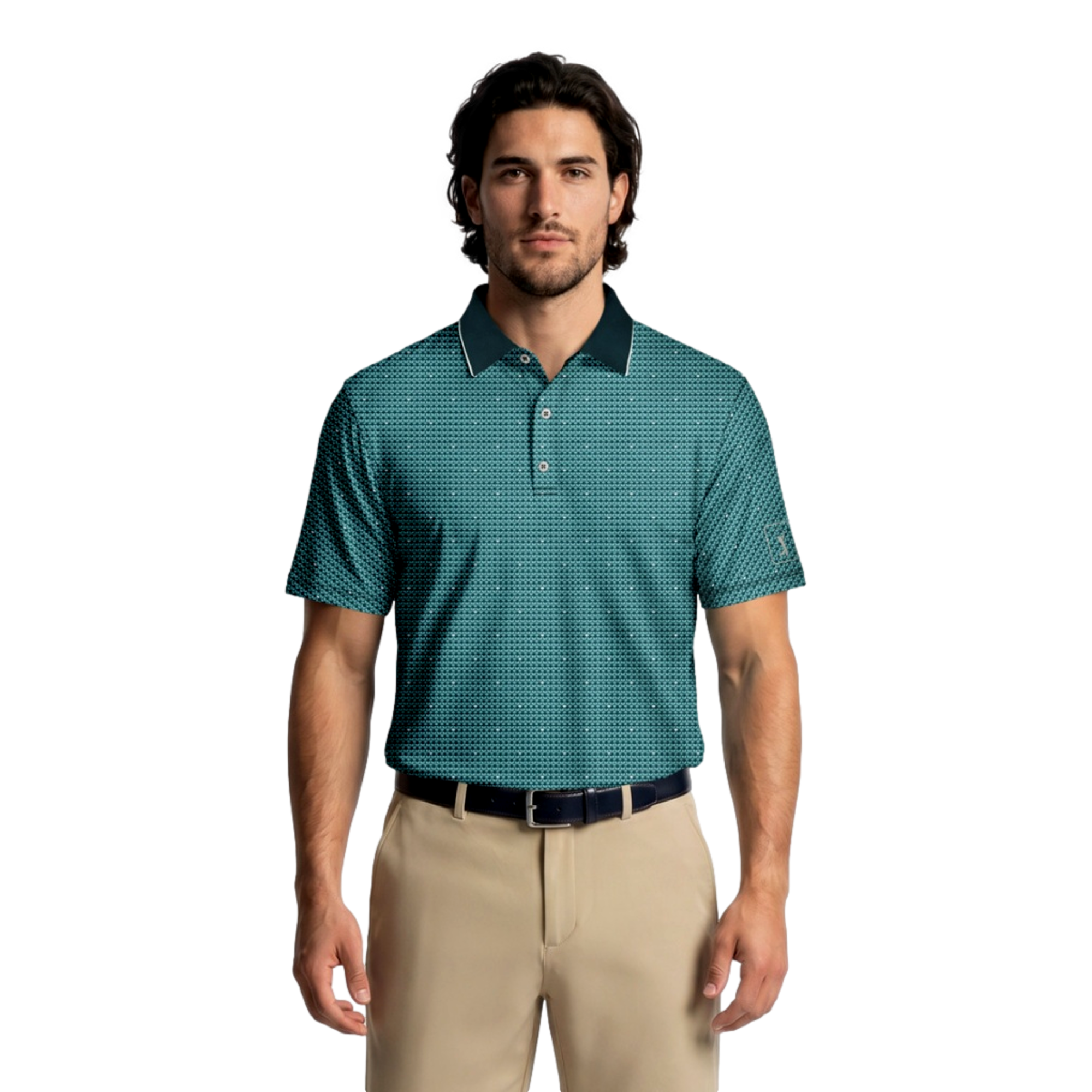 Dimensional Geo Print Men's Golf Polo Shirt