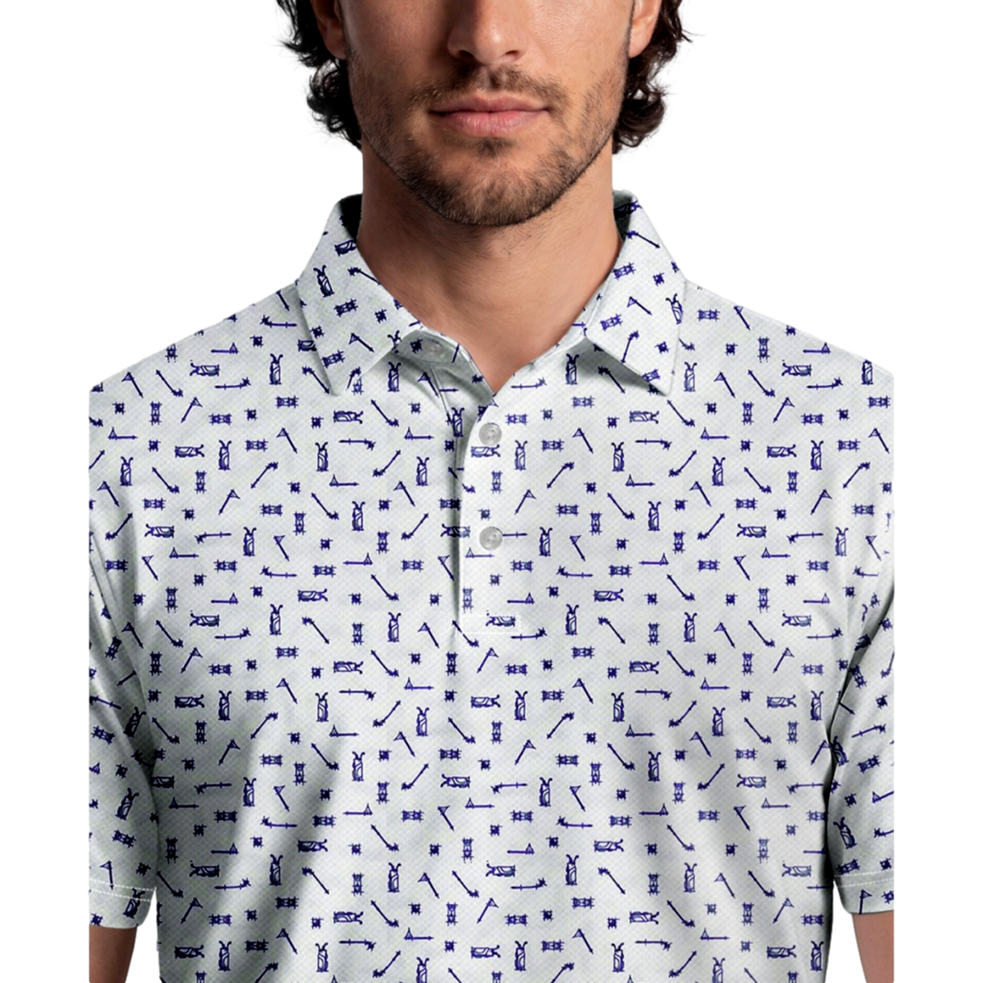 Golf Sketchbook Print Men's Golf Polo Shirt