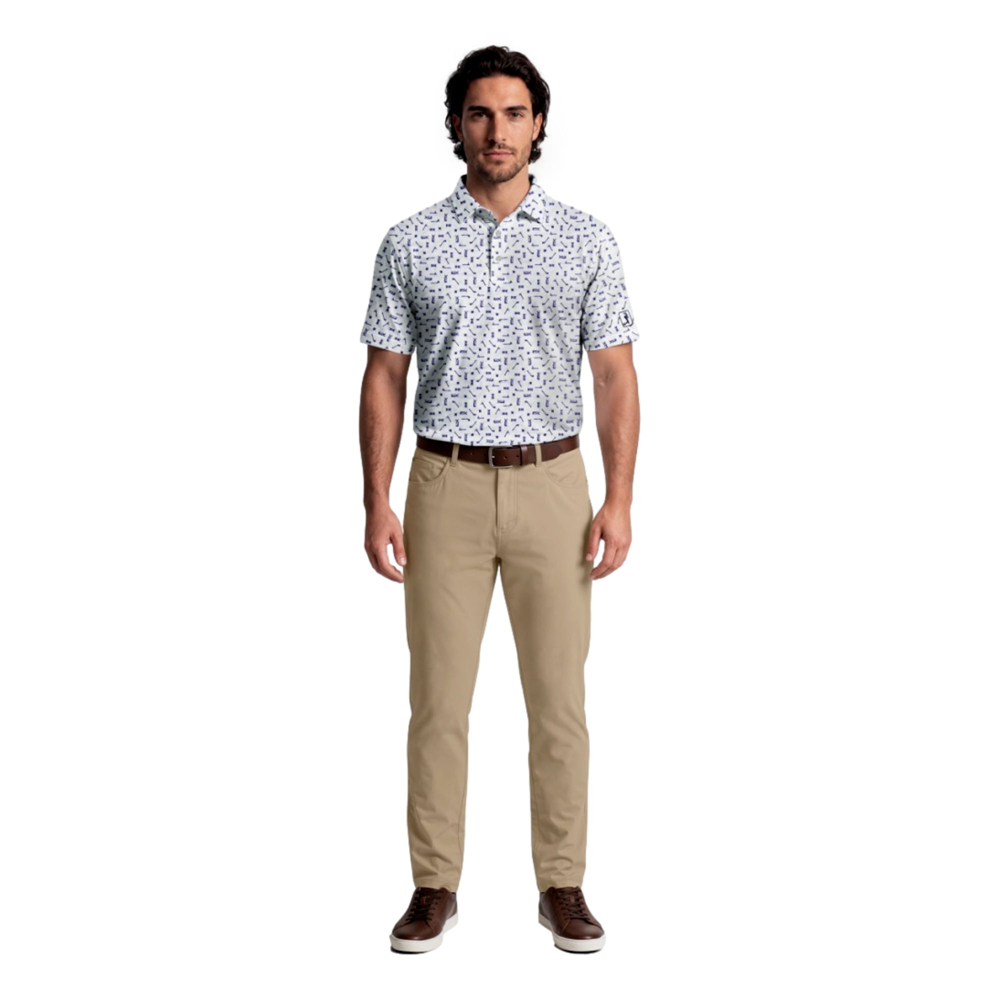 Golf Sketchbook Print Men's Golf Polo Shirt
