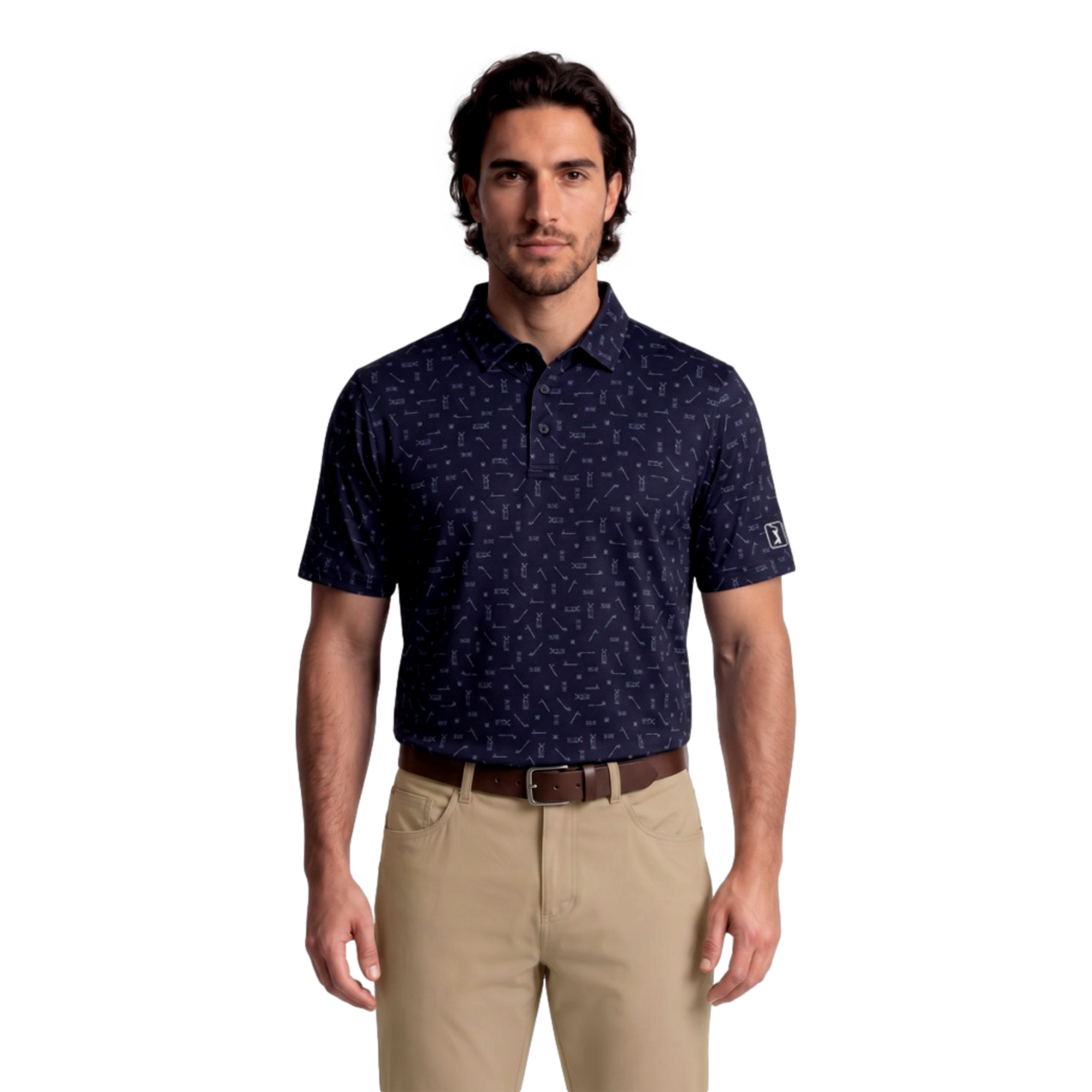 Golf Sketchbook Print Men's Golf Polo Shirt