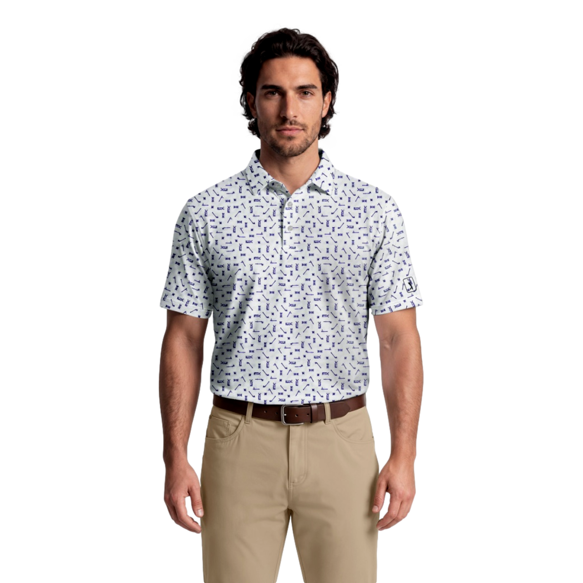 Golf Sketchbook Print Men's Golf Polo Shirt