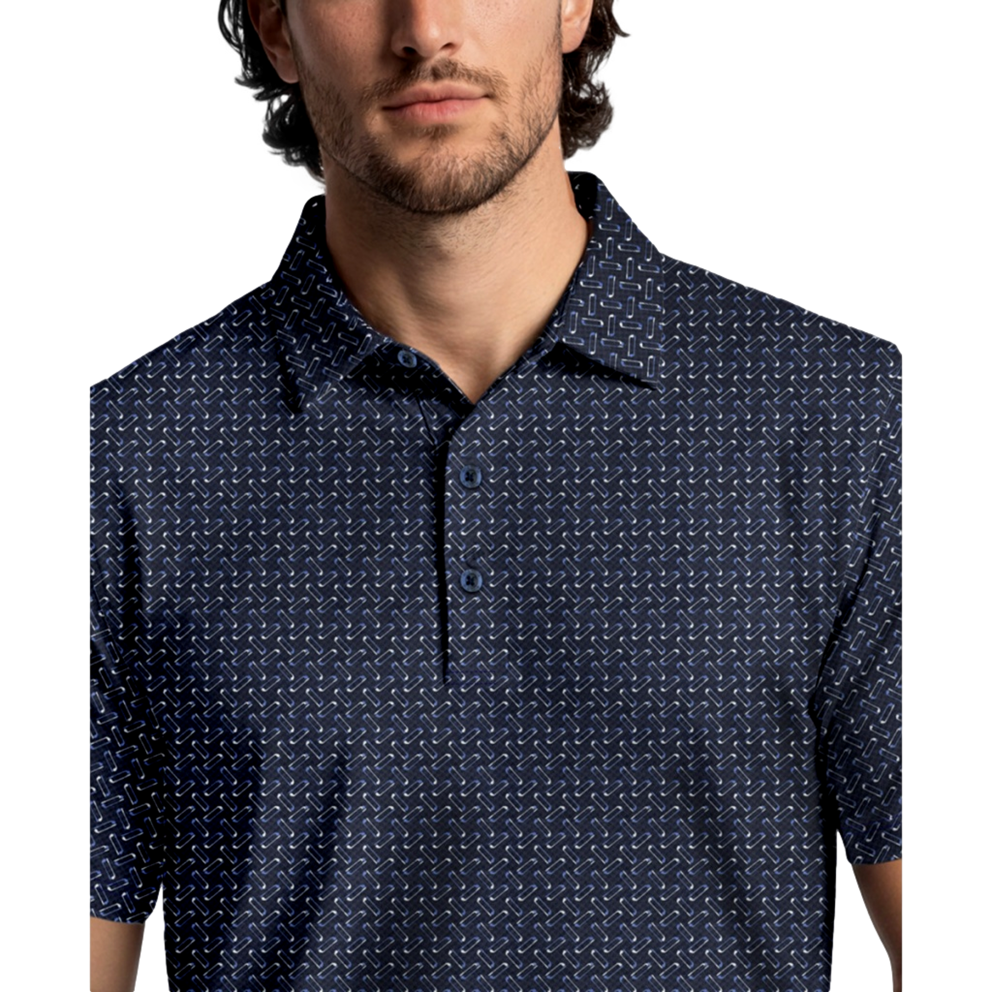 Novelty Argyle Print Men's Golf Polo Shirt