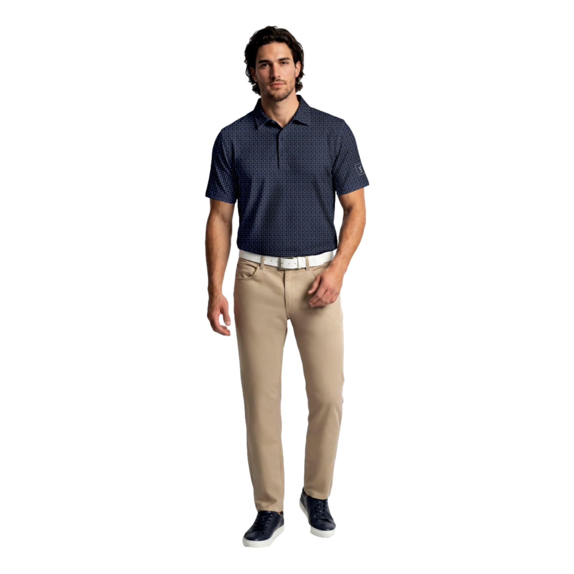 Novelty Argyle Print Men's Golf Polo Shirt