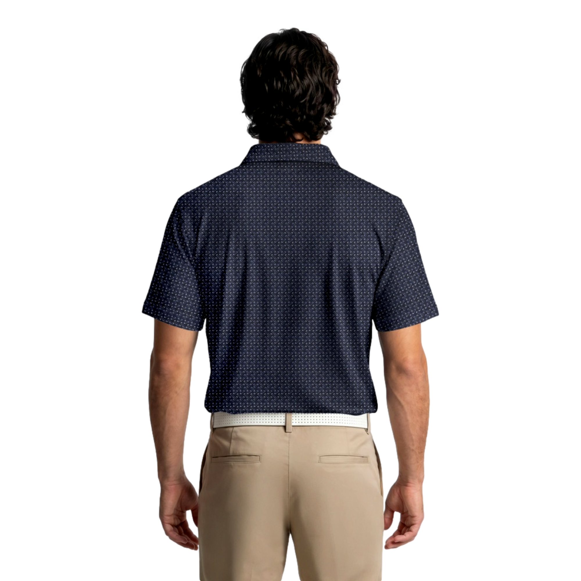 Novelty Argyle Print Men's Golf Polo Shirt