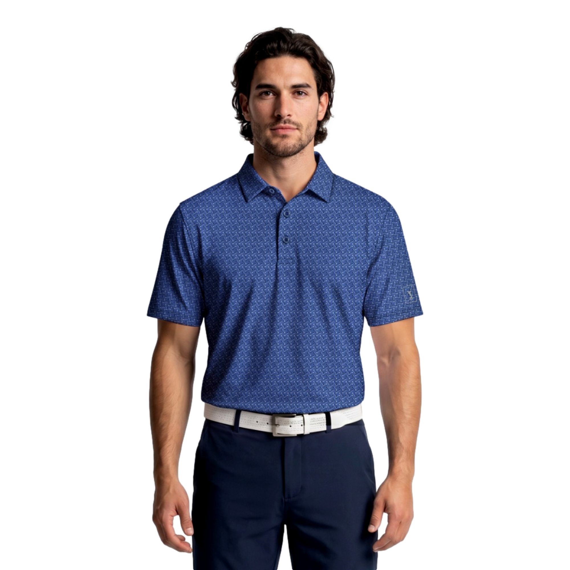 Novelty Argyle Print Men's Golf Polo Shirt