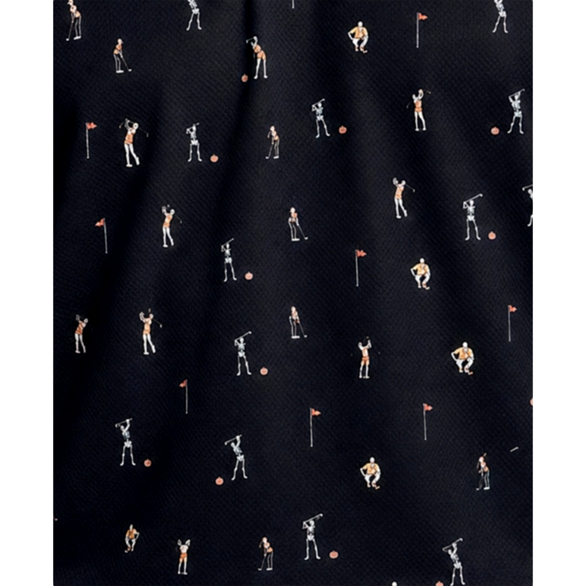Skeleton Golfer Print Men's Golf Polo Shirt
