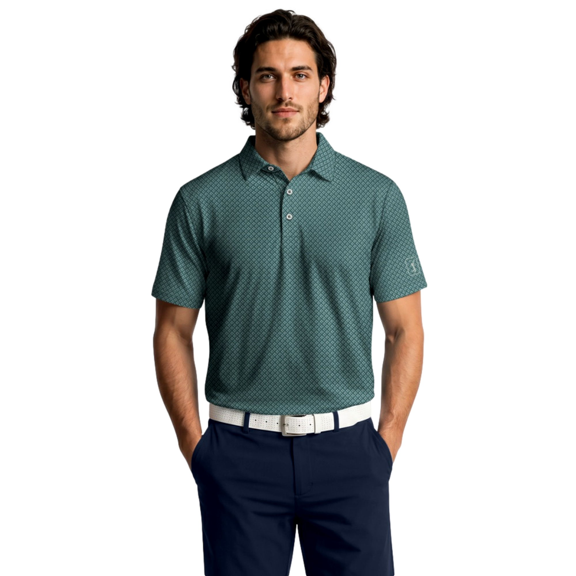 Essential Geo Print Men's Golf Polo Shirt
