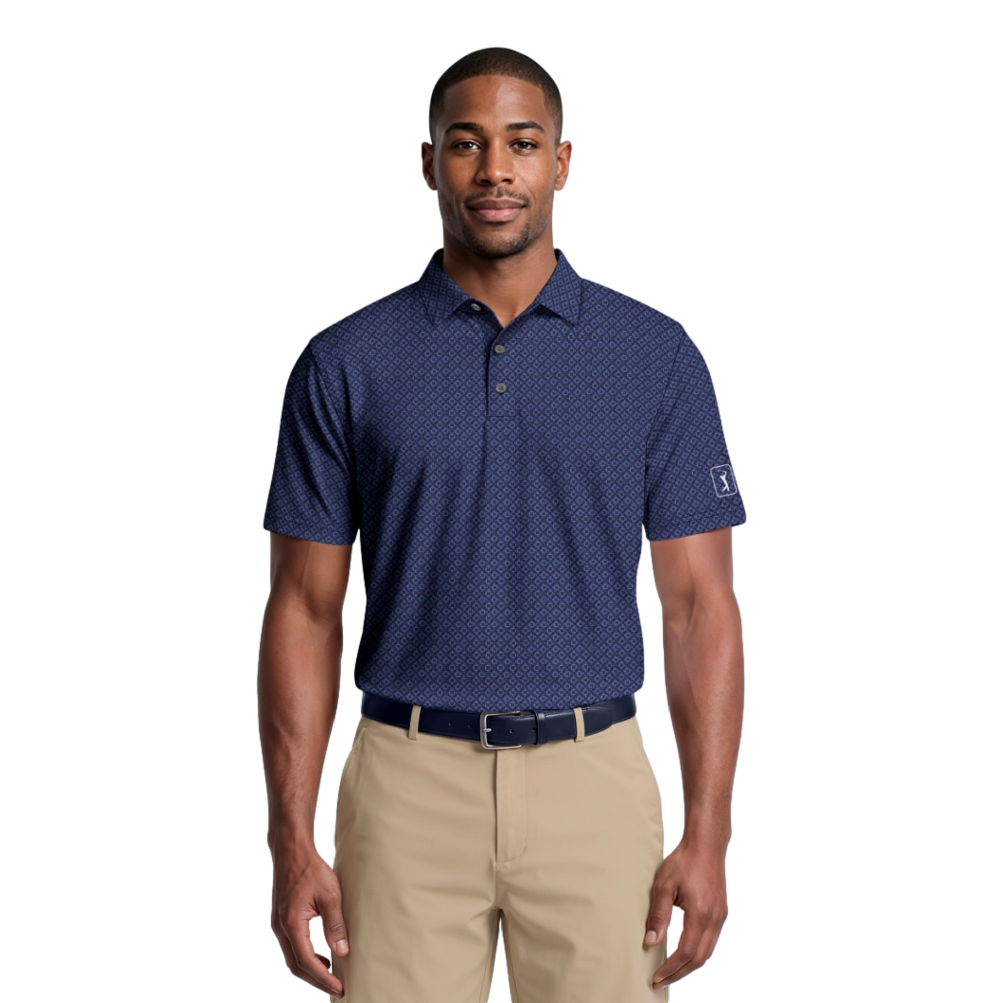 Essential Geo Print Men's Golf Polo Shirt