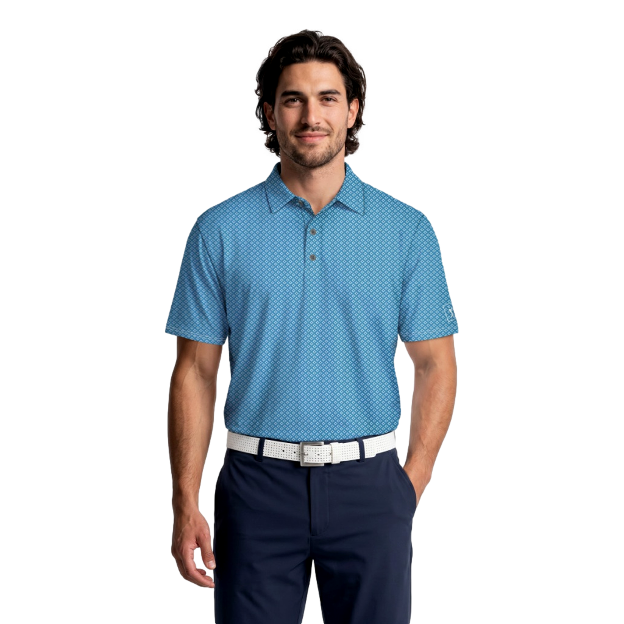 Essential Geo Print Men's Golf Polo Shirt