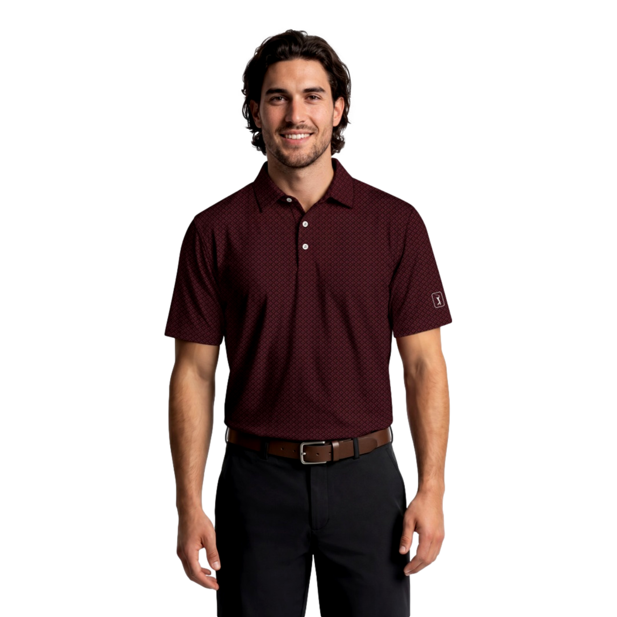 Essential Geo Print Men's Golf Polo Shirt